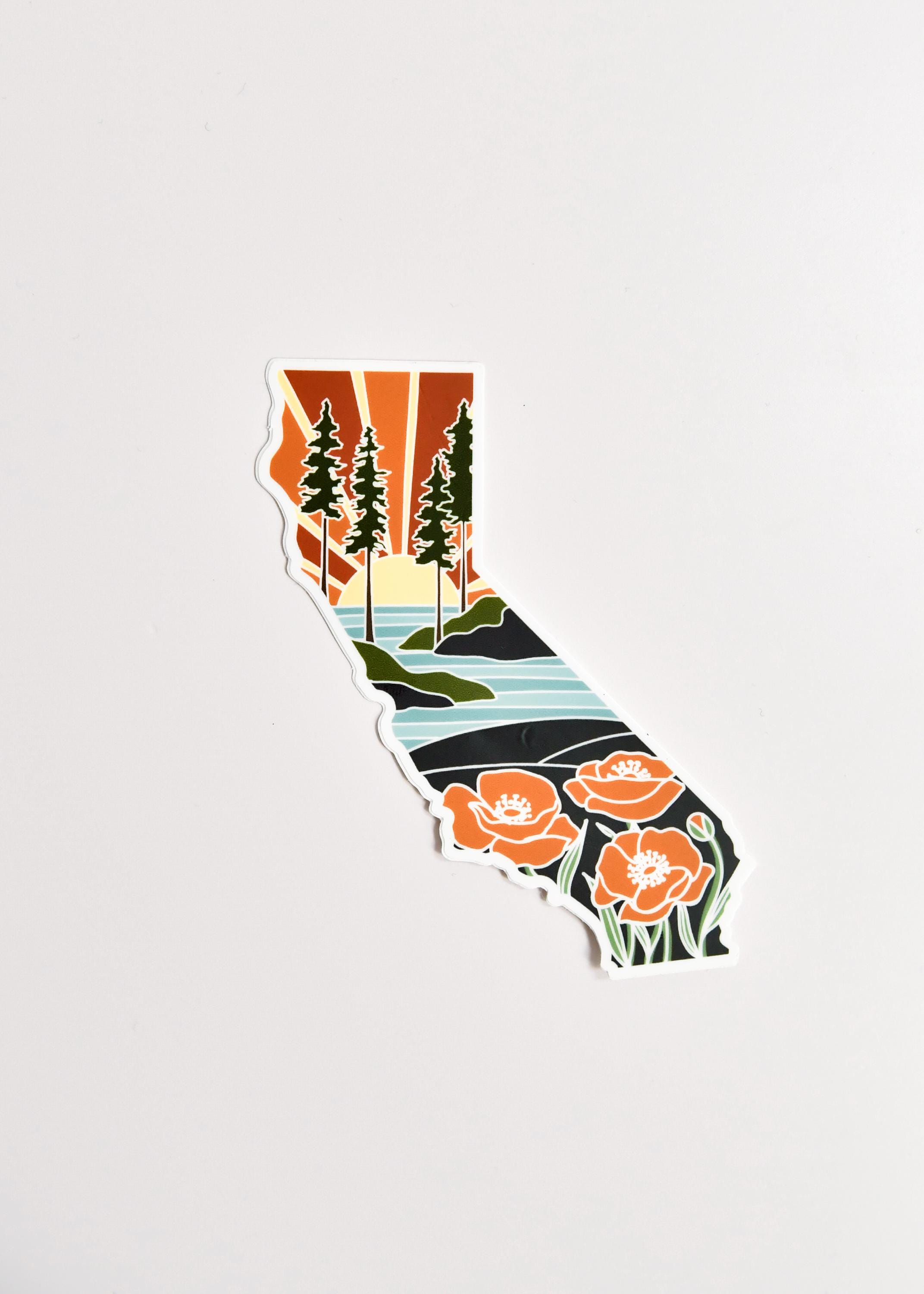California Poppy Durable Sticker | High Quality Bumper Sticker | United States Vinyl Decal | Weatherproof Sticker | 3&quot;