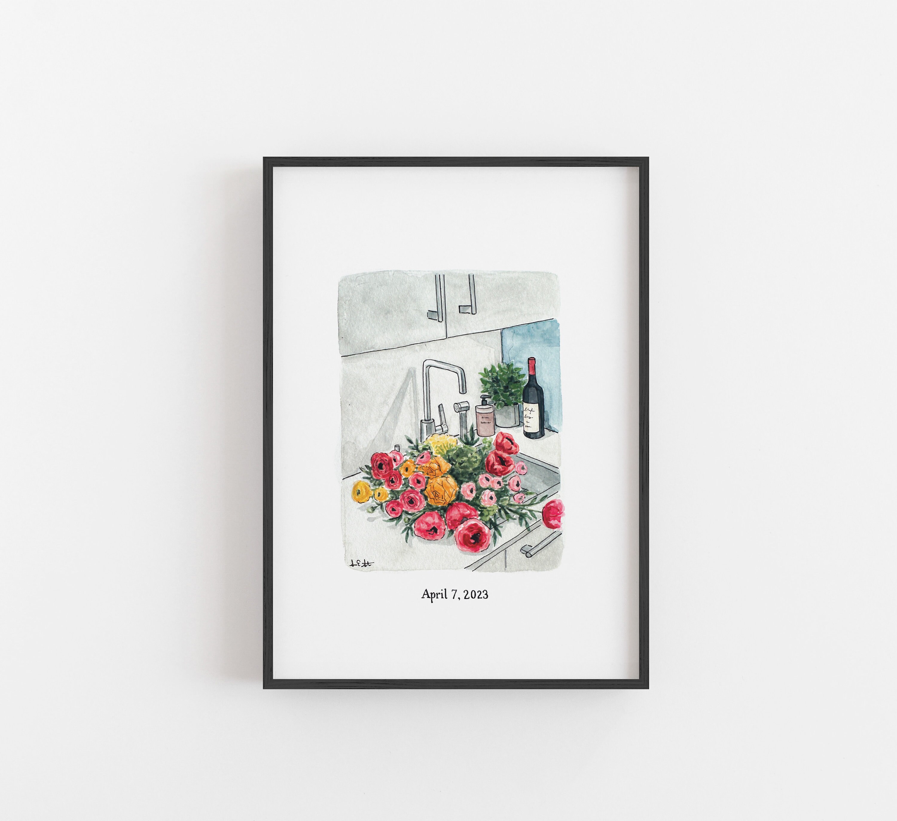 Watercolor Flowers Art Print | Floral | Home Decor | Bouquet | Modern Wildflowers | Colorful Nursery Decor | Minimalist | Bohemian Wall Art