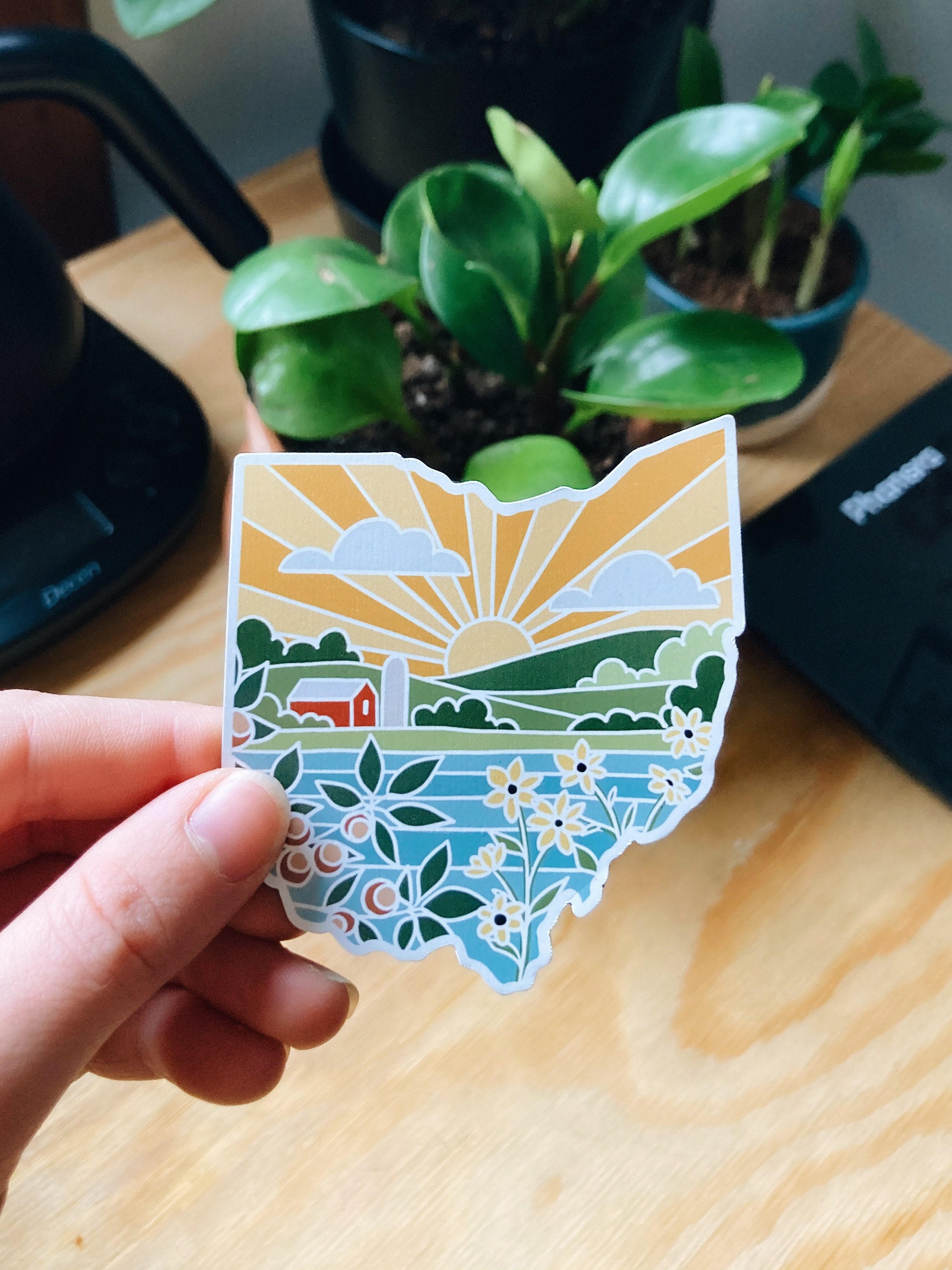 Ohio Car Magnet | Weatherproof State Magnet | Outdoorsy Magnet | Locker Magnet | Fridge Magnet | Waterproof Magnet | 3&quot;