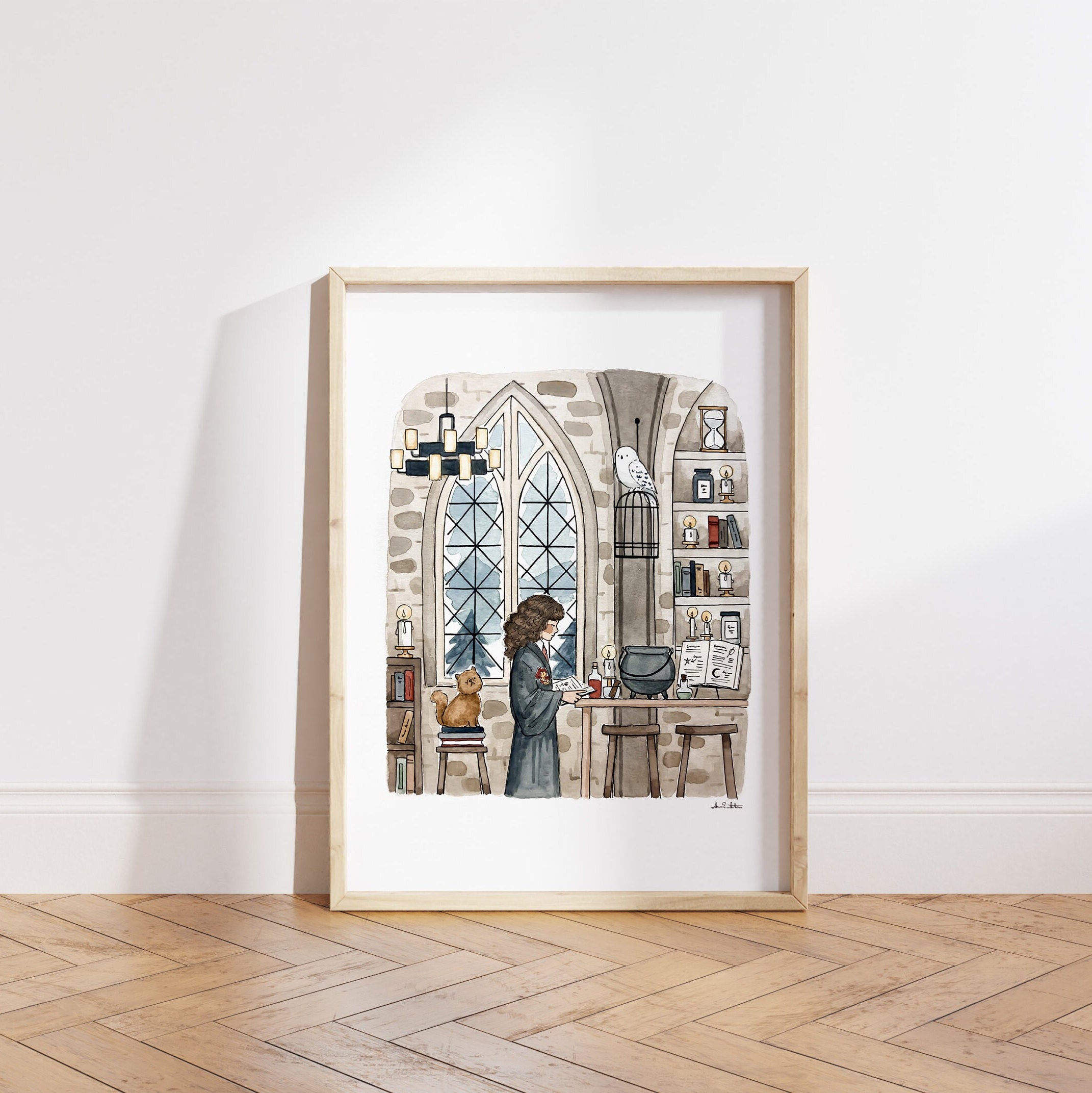 Wizard Print | Watercolor Illustration | Wall Art | 8x10&quot; 5x7&quot; Archival Art Print | Book Lover Gift
