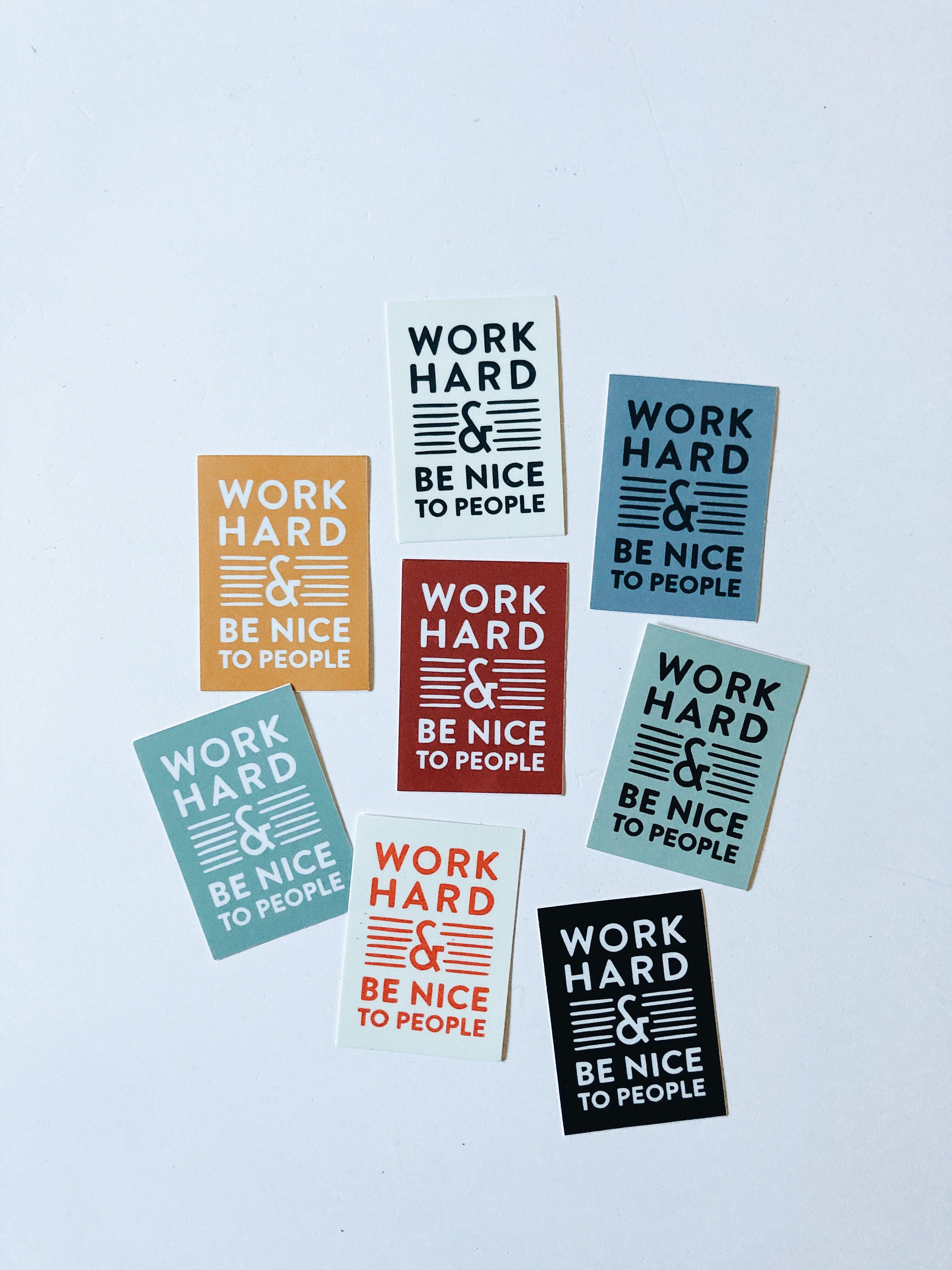 Work Hard & Be Nice To People Sticker | High Quality Bumper Sticker | Laptop Decal | Water Bottle Sticker | 3&quot;