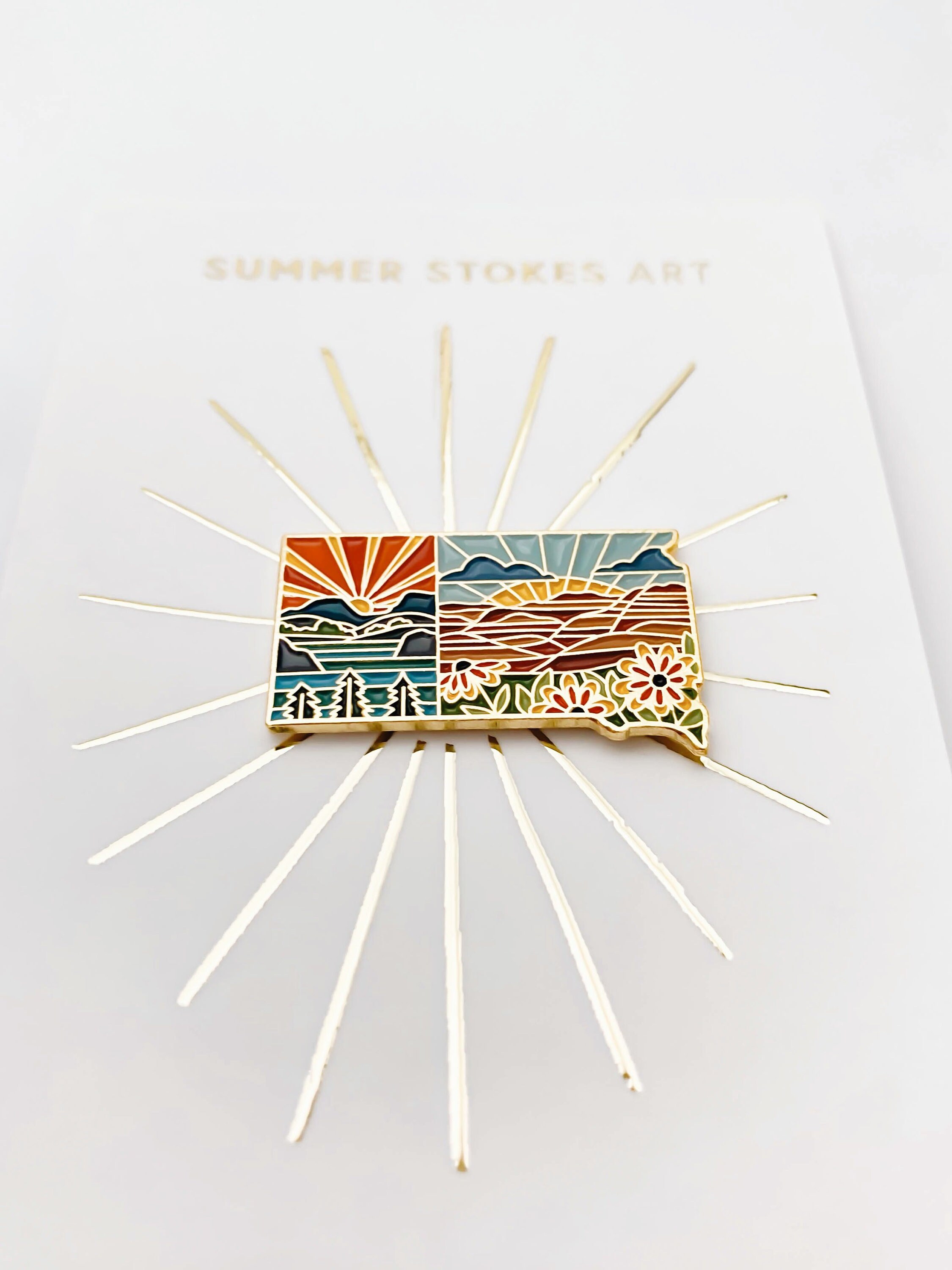 South Dakota Enamel Pin | South Dakota Outline Pin | Illustrated State Pin | Butterfly Clasp | 1&quot;