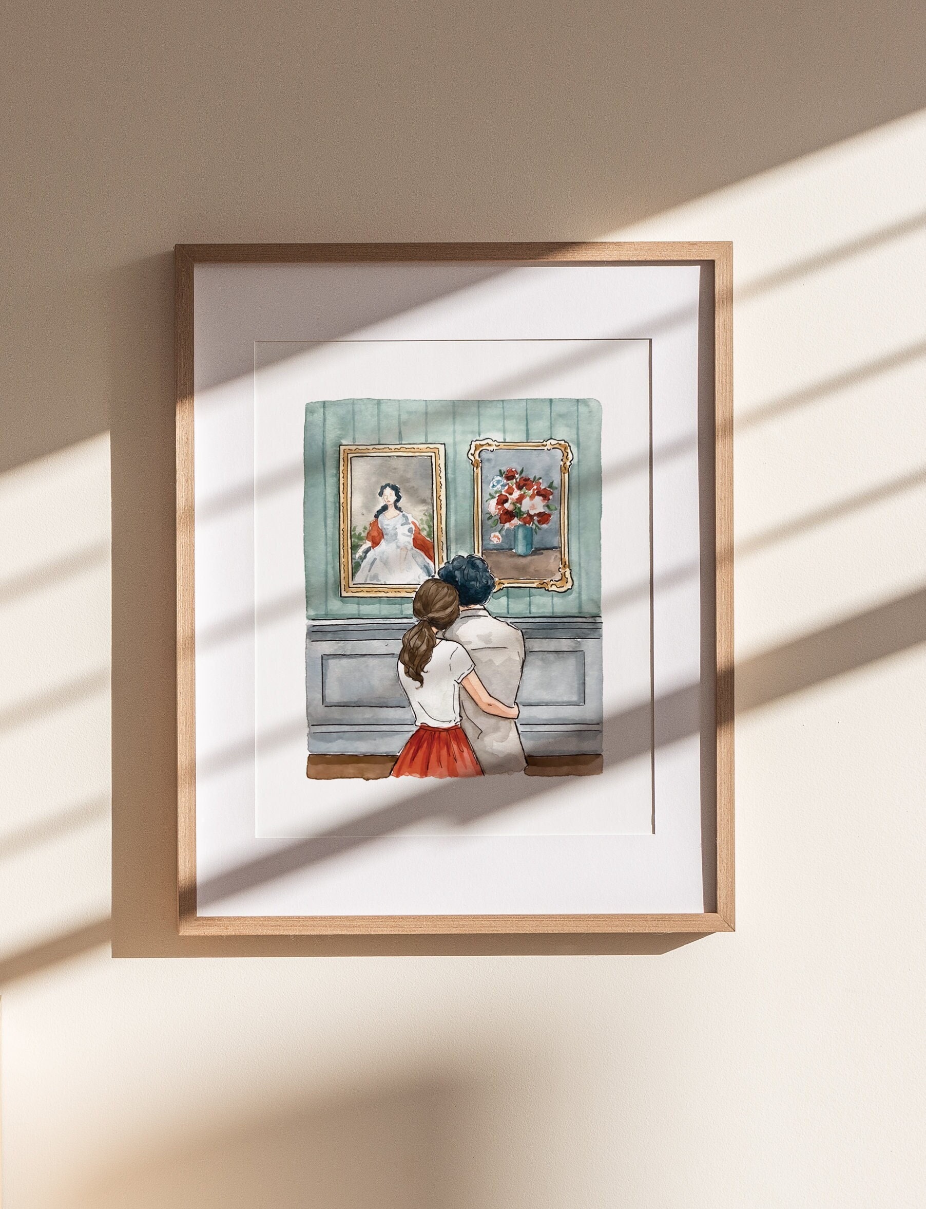 Museum Print | Watercolor Illustration | Wall Art | 8x10&quot; 5x7&quot; Archival Art Print | Art Lover Gift | Couple Gift