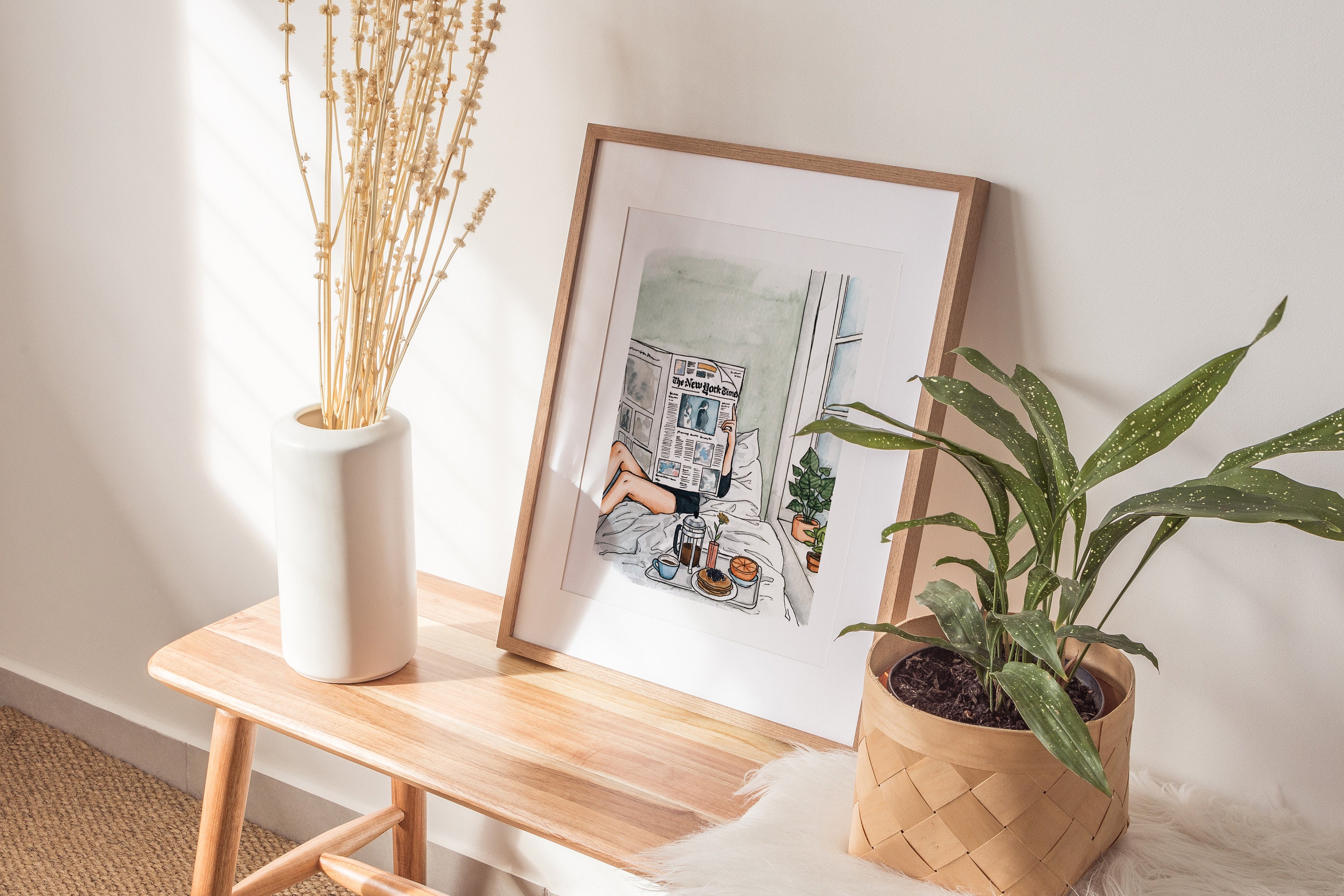 Quiet Morning Print | Watercolor Illustration | Wall Art | 8x10&quot; 5x7&quot; Archival Art Print
