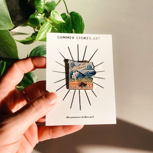 Yellowstone National Park Enamel Pin | Illustrated Pin | Butterfly Clasp | 1&quot;