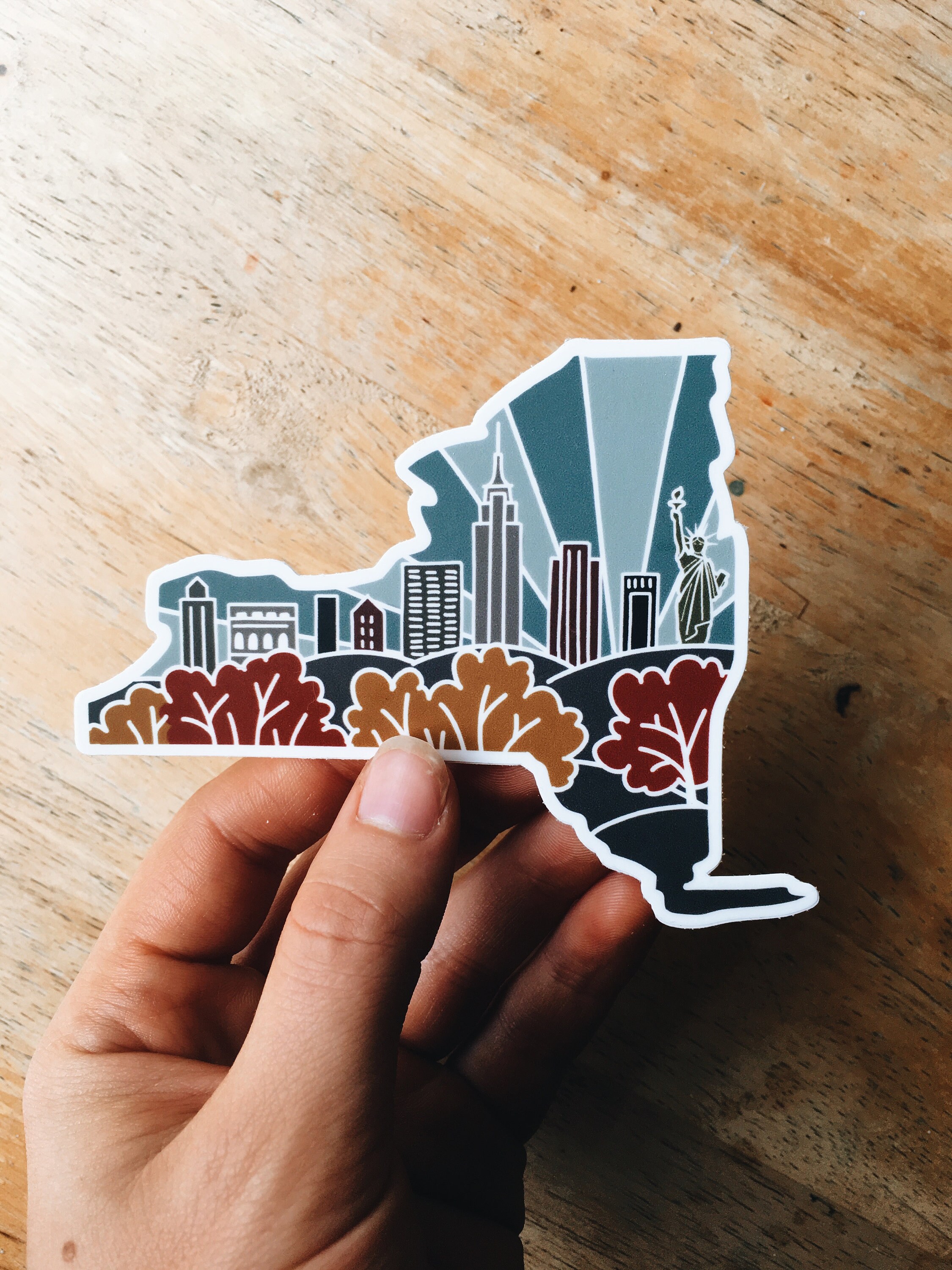 New York Durable Sticker | High Quality Bumper Sticker | United States Vinyl Decal | Weatherproof Sticker | Water Bottle Sticker | 4&quot;