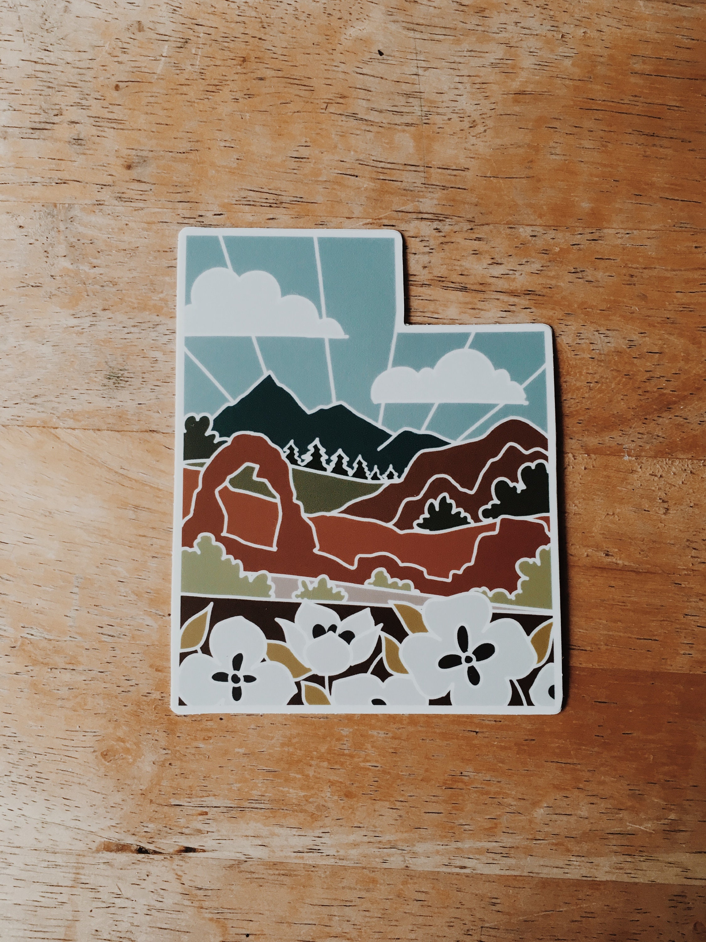Utah Durable Sticker | High Quality Bumper Sticker | United States Vinyl Decal | Weatherproof Sticker | Water Bottle Sticker | 3.5&quot;
