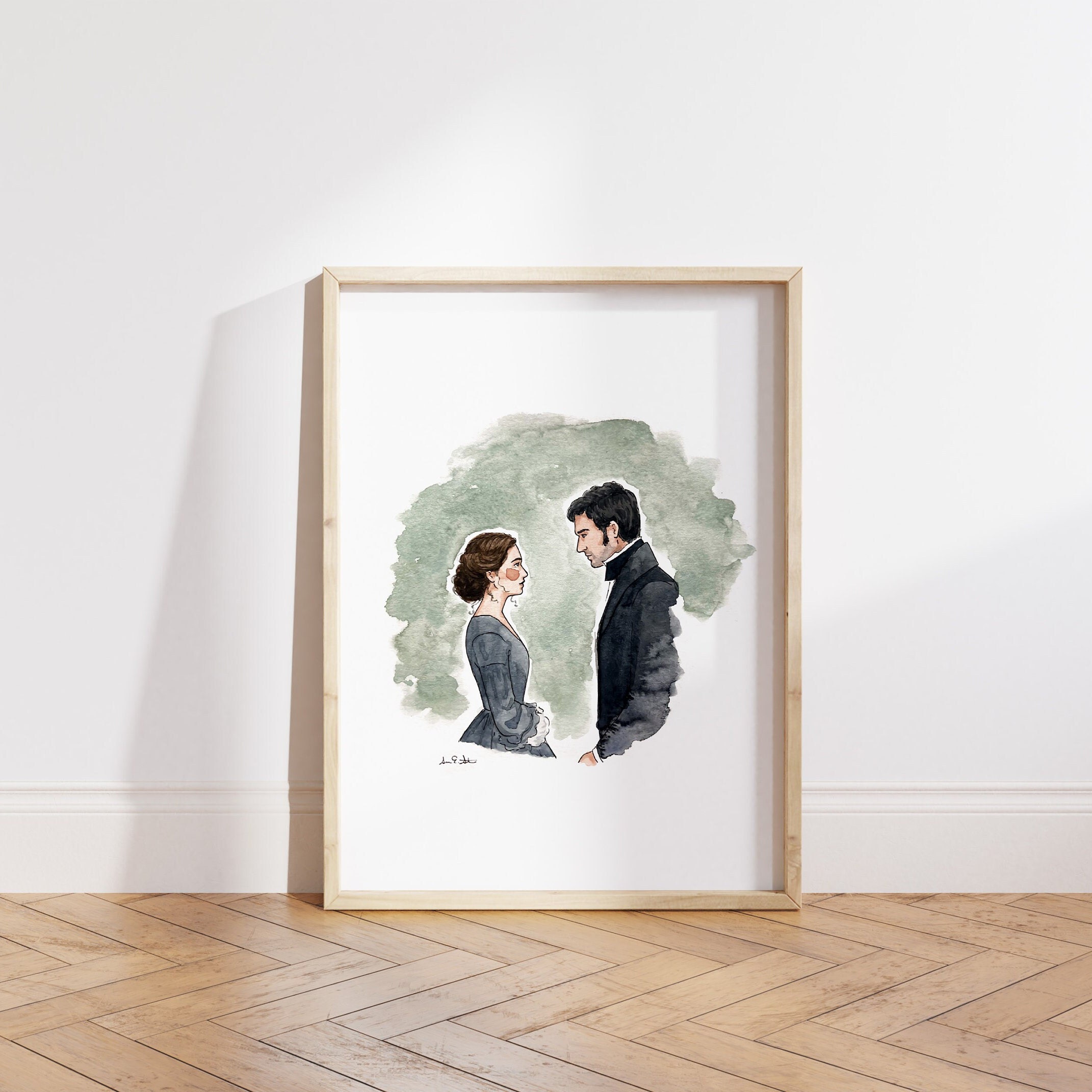 North & South Movie Print | Watercolor Illustration | Wall Art | 8x10&quot; 5x7&quot; Archival Art Print | Book Lover Gift | Elizabeth Gaskell
