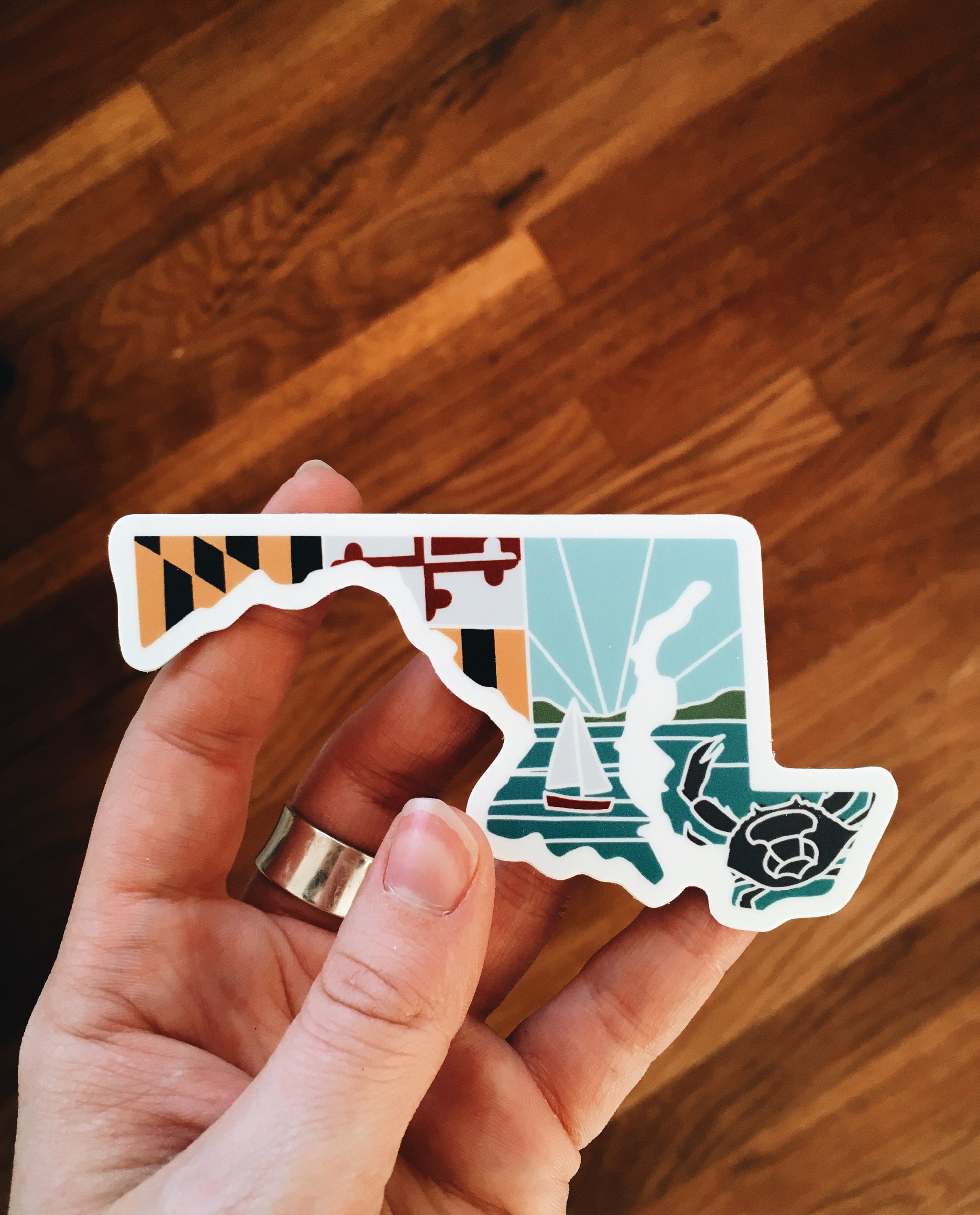 Maryland Durable Sticker | High Quality Bumper Sticker | United States Vinyl Decal | Weatherproof Sticker | Water Bottle Sticker | 4&quot;