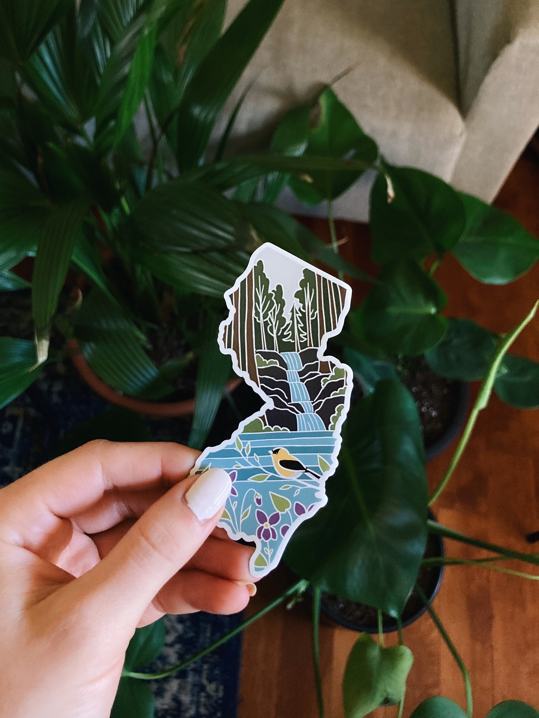 New Jersey Car Magnet | Weatherproof State Magnet | Outdoorsy Magnet | Locker Magnet | Fridge Magnet | Waterproof Magnet | 4&quot;