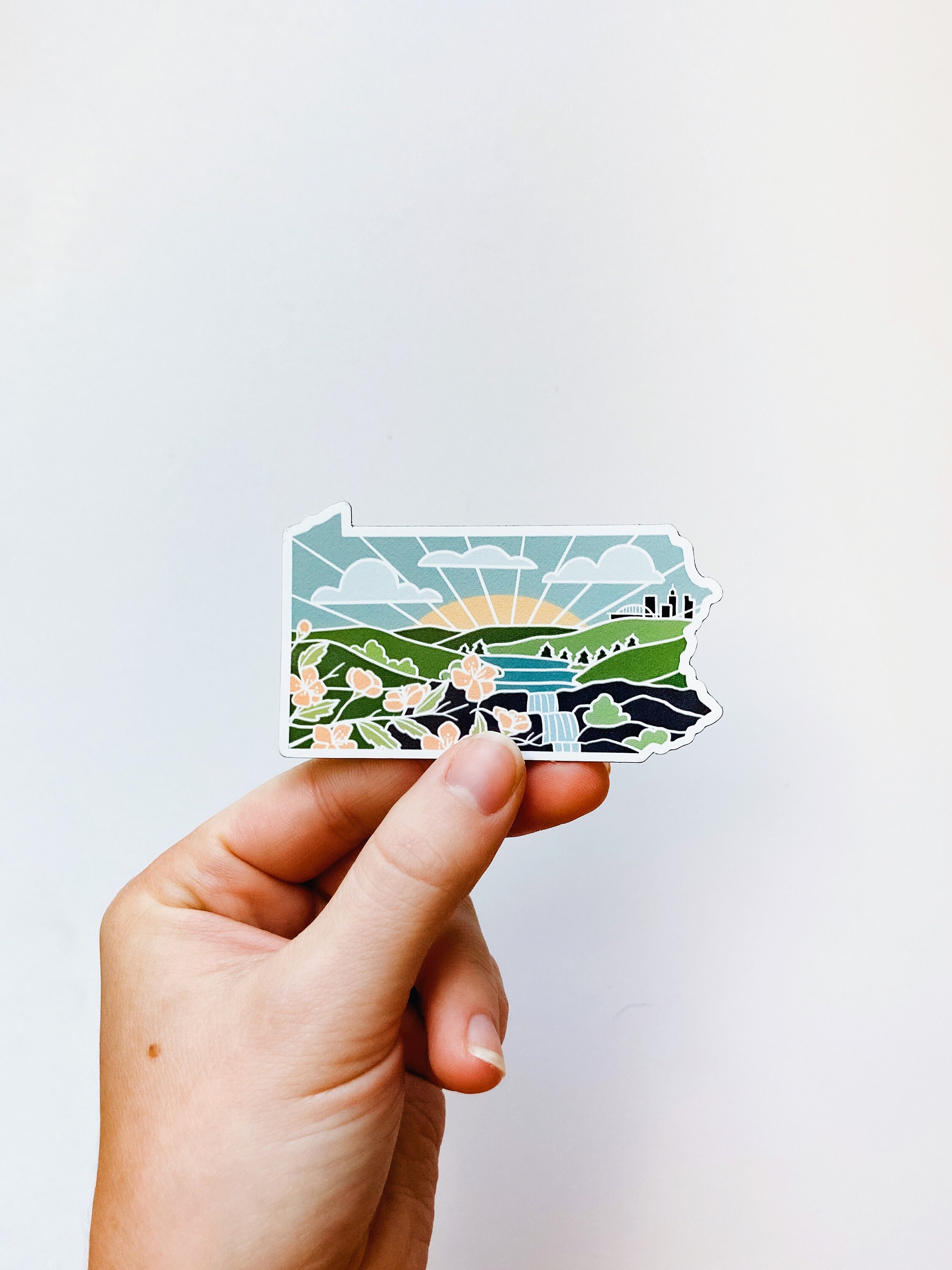 Pennsylvania Weatherproof Magnet | State Car Magnet | Outdoorsy Magnet | Locker Magnet | Fridge Magnet | Weatherproof Magnet | 3&quot;