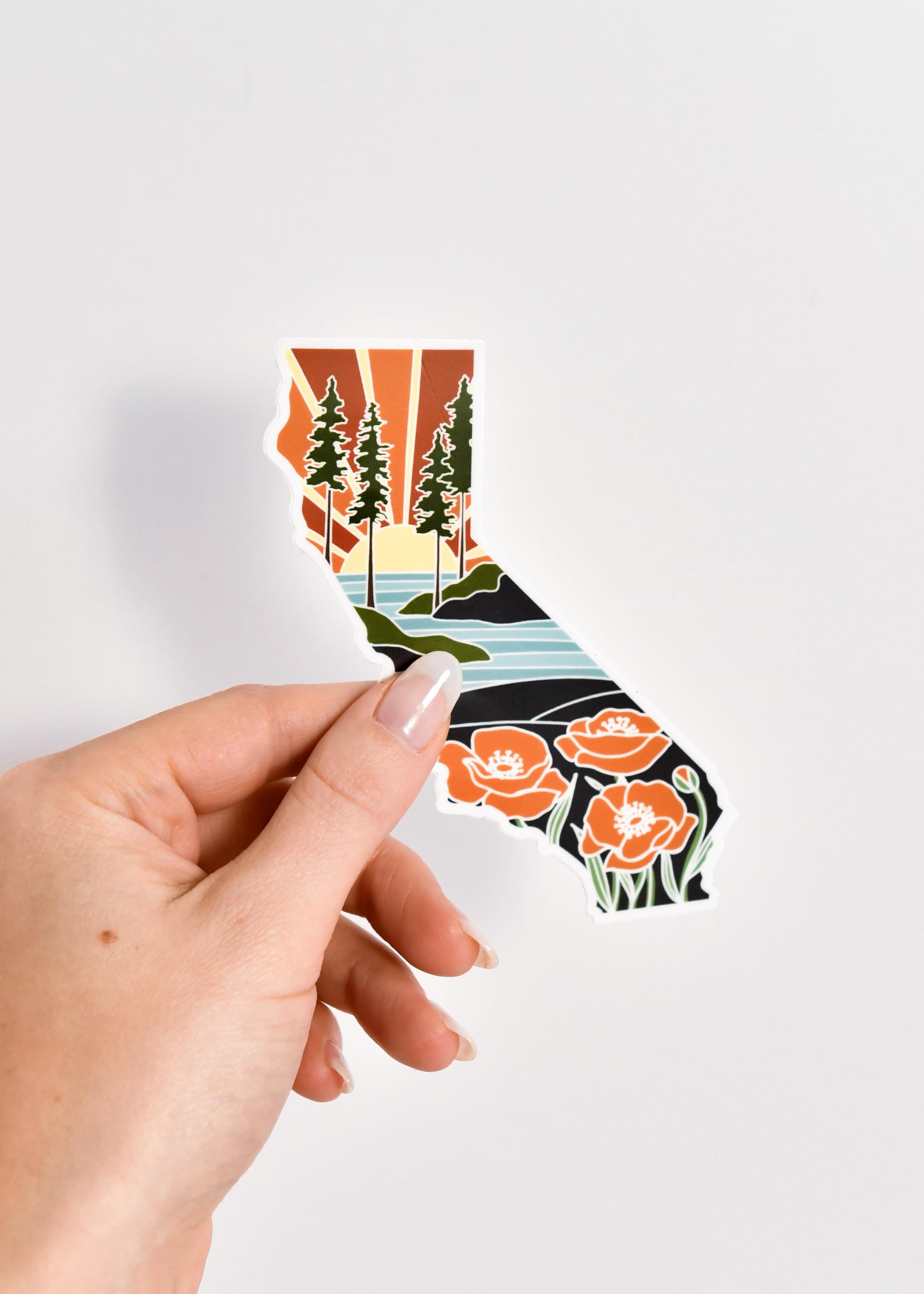 California Poppy Durable Sticker | High Quality Bumper Sticker | United States Vinyl Decal | Weatherproof Sticker | 3&quot;