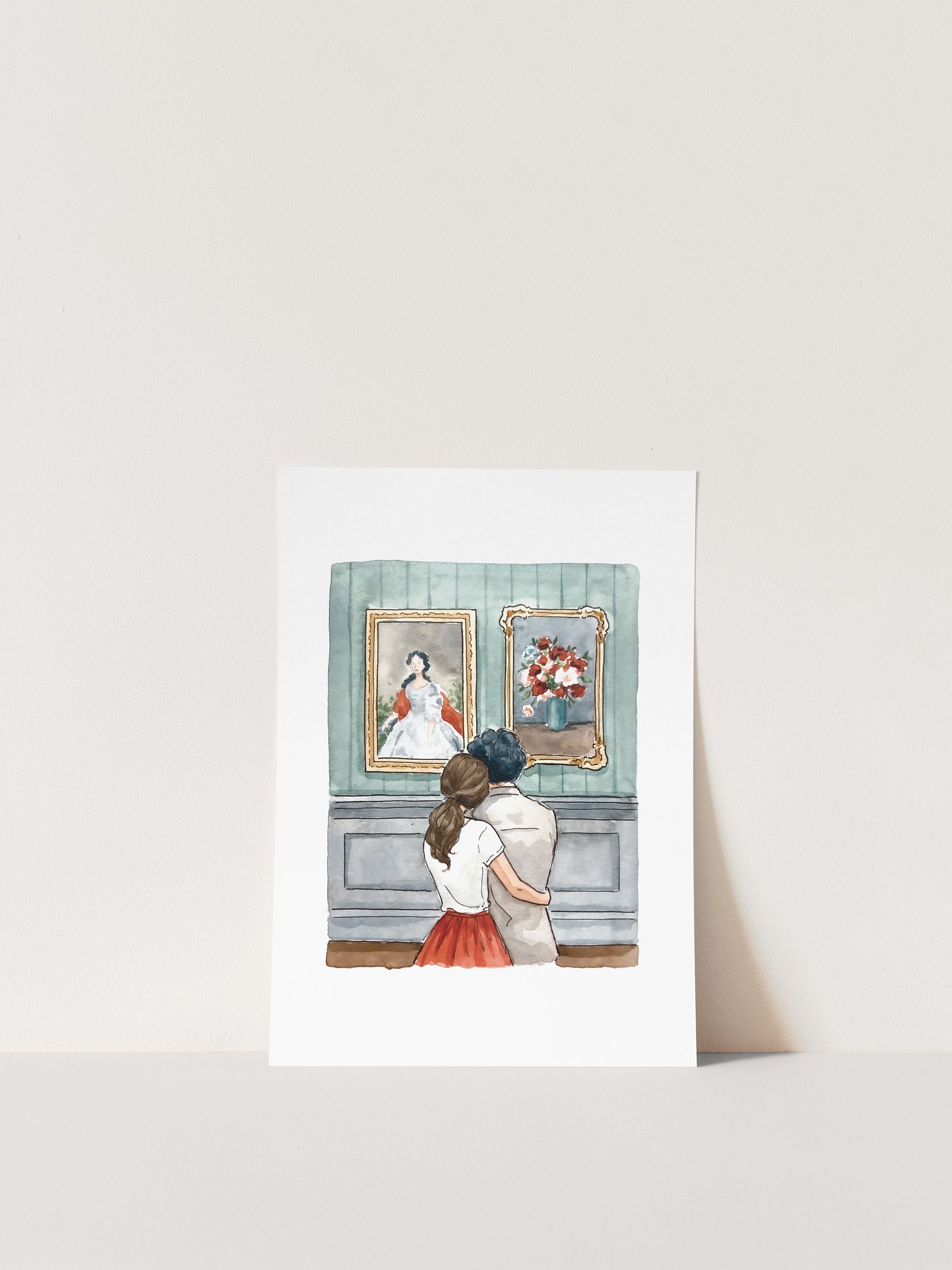 Museum Print | Watercolor Illustration | Wall Art | 8x10&quot; 5x7&quot; Archival Art Print | Art Lover Gift | Couple Gift