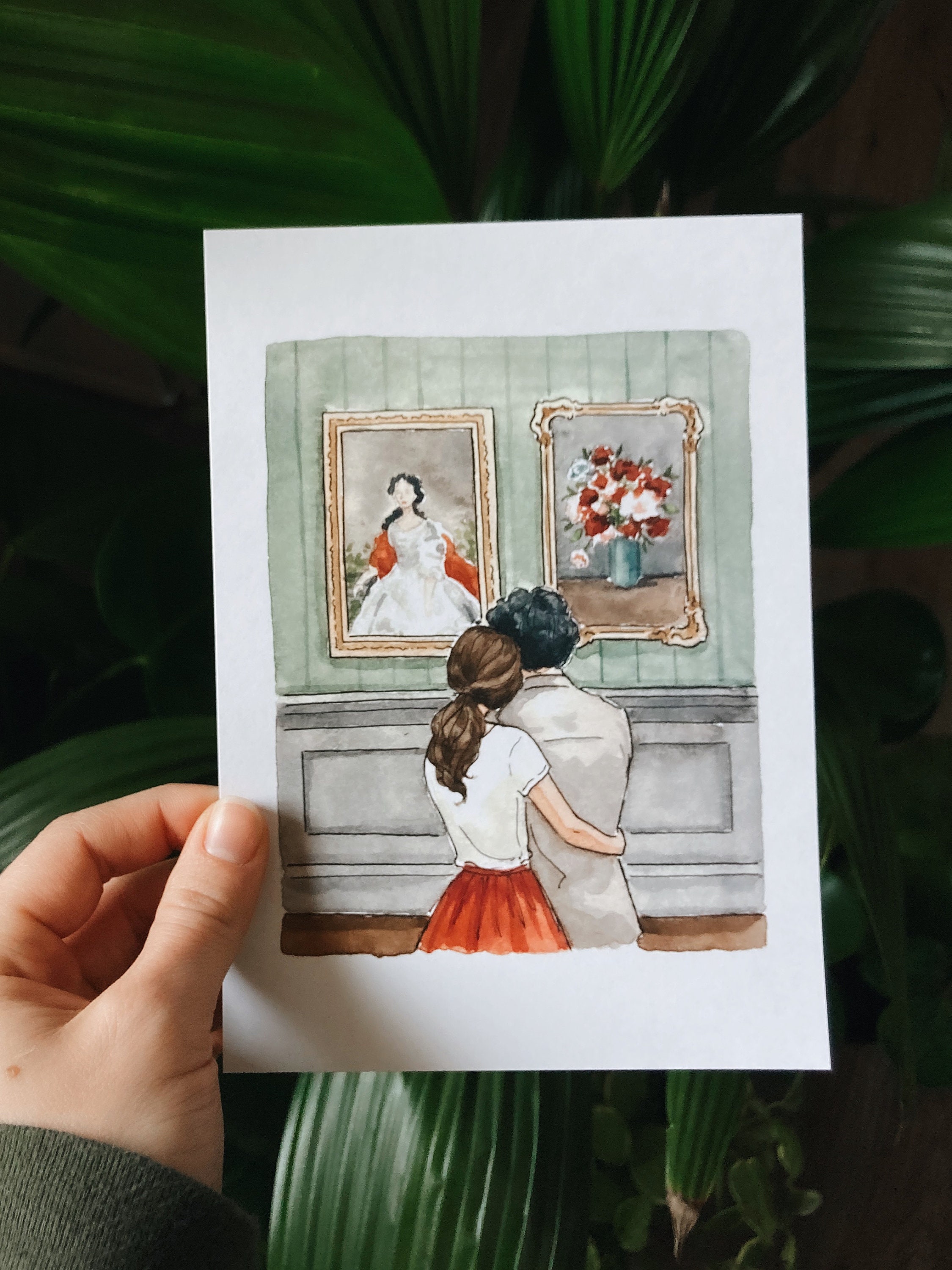 Museum Print | Watercolor Illustration | Wall Art | 8x10&quot; 5x7&quot; Archival Art Print | Art Lover Gift | Couple Gift