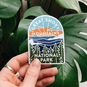 Great Smoky Mountains National Park Sticker | Weatherproof Vinyl Decal | Illustrated National Park Sticker | Bumper Sticker | 3"