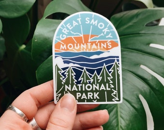 Great Smoky Mountains National Park Sticker | Weatherproof Vinyl Decal | Illustrated National Park Sticker | Bumper Sticker | 3"