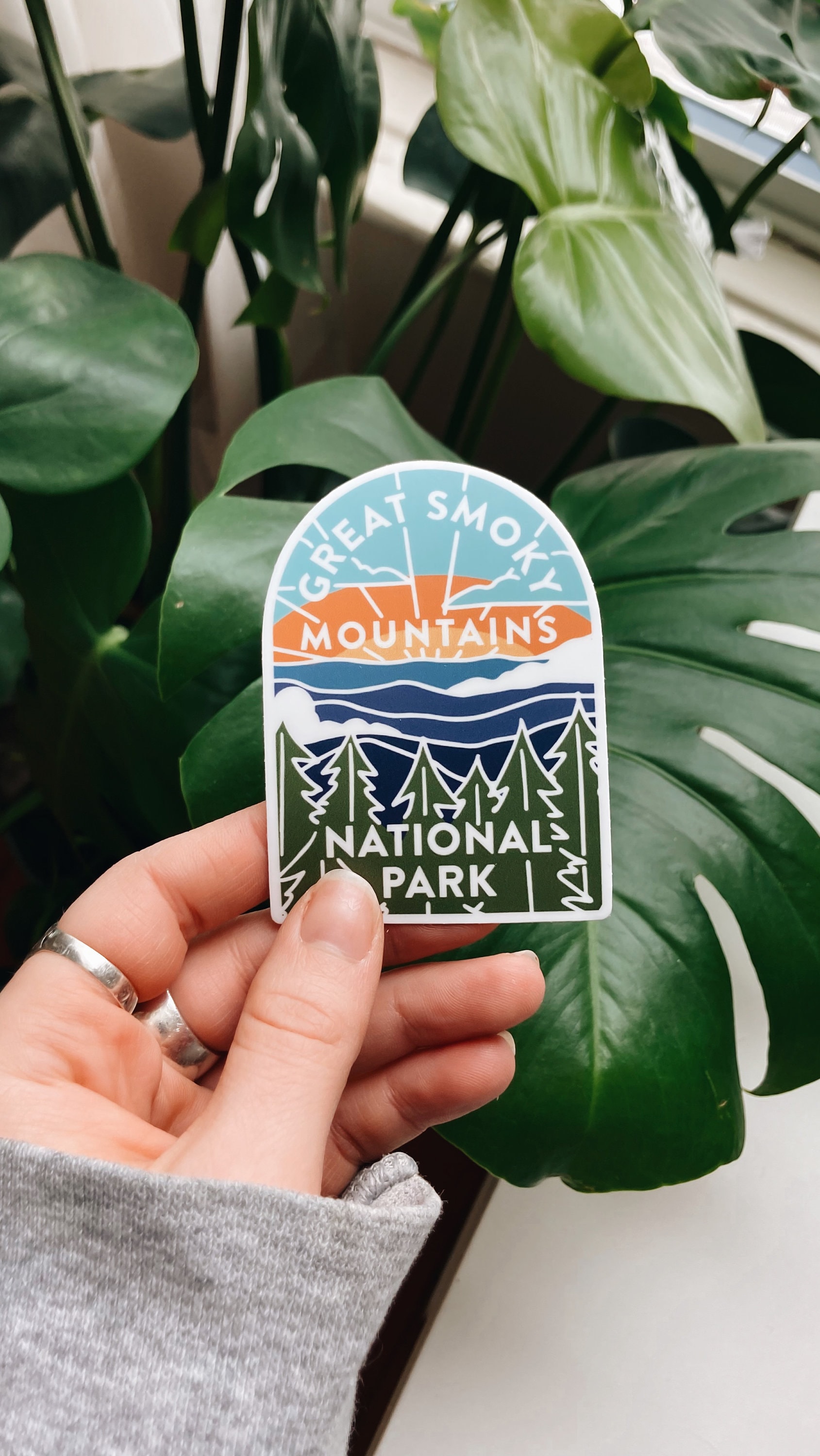 Great Smoky Mountains Durable Sticker | High Quality Bumper Sticker | GSM National Park Illustration | Weatherproof Decal | 3&quot;