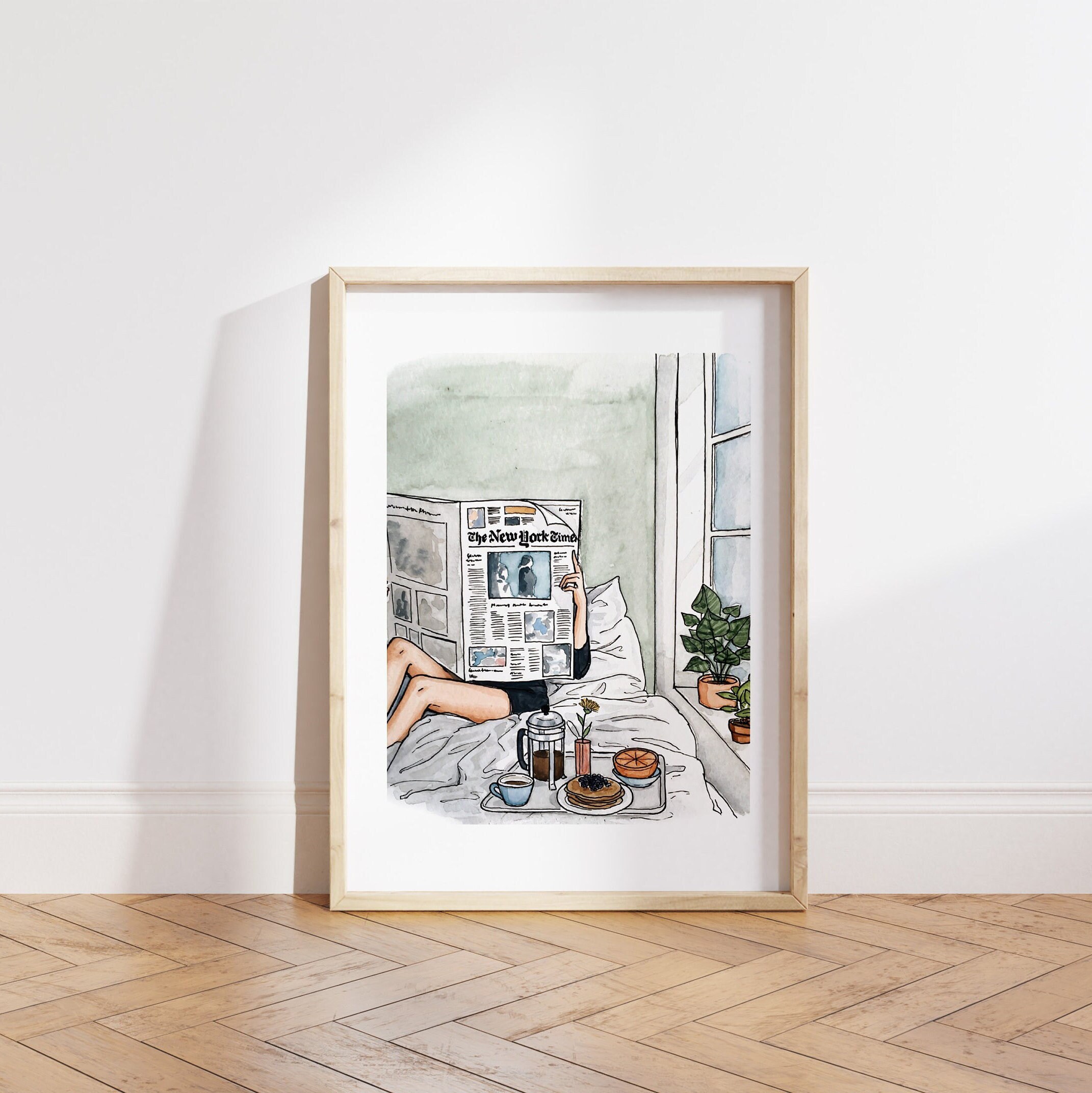 Quiet Morning Print | Watercolor Illustration | Wall Art | 8x10&quot; 5x7&quot; Archival Art Print