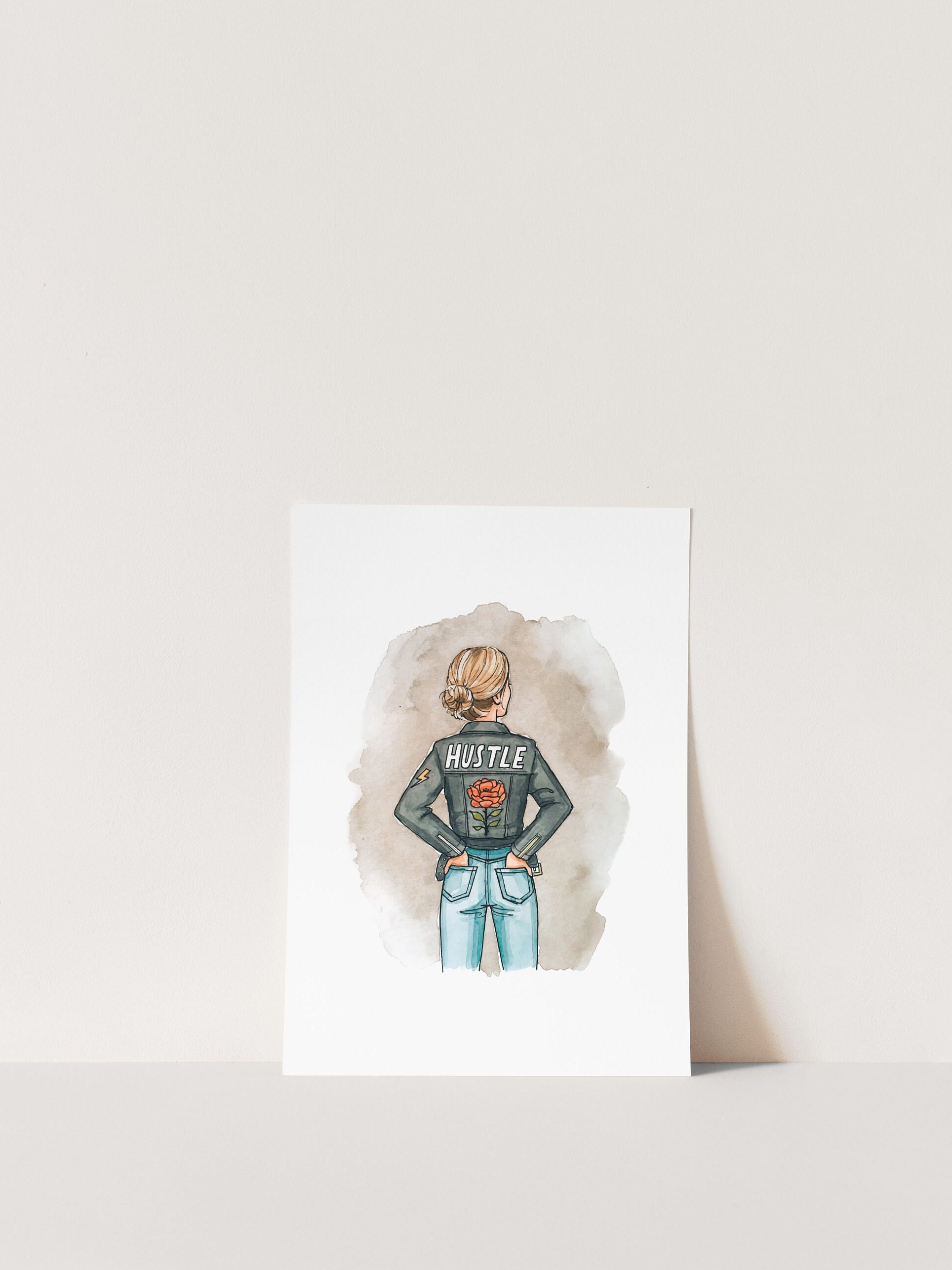 Hustle Watercolor Print | Physical Art Print | Fashion Wall Art | Abstract Wall Decor | Colorful Art Print | Gift for Fashion Lovers