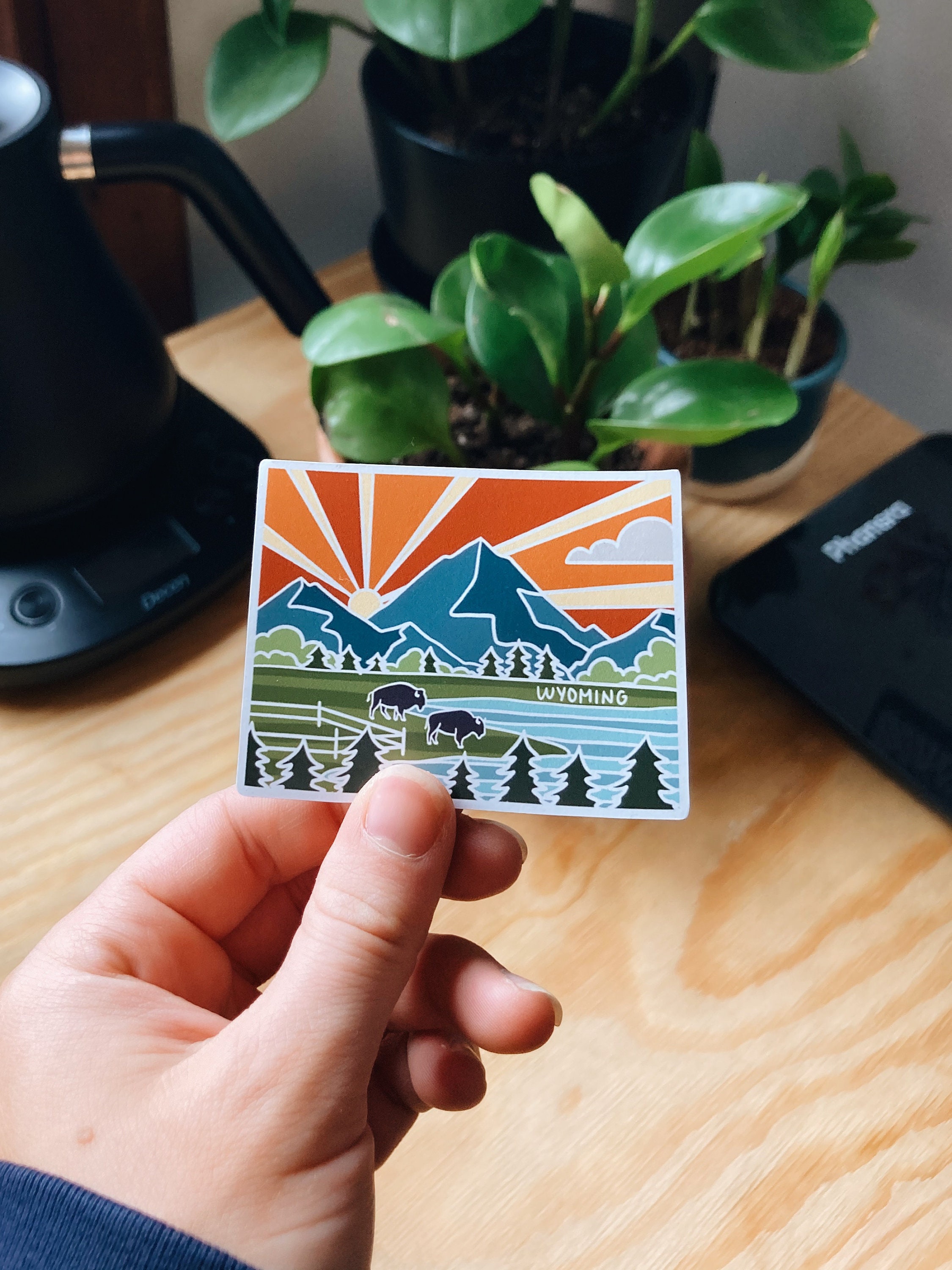 Wyoming Car Magnet | Car Magnet | Outdoorsy Magnet | Locker Magnet | Fridge Magnet | Lightweight Magnet