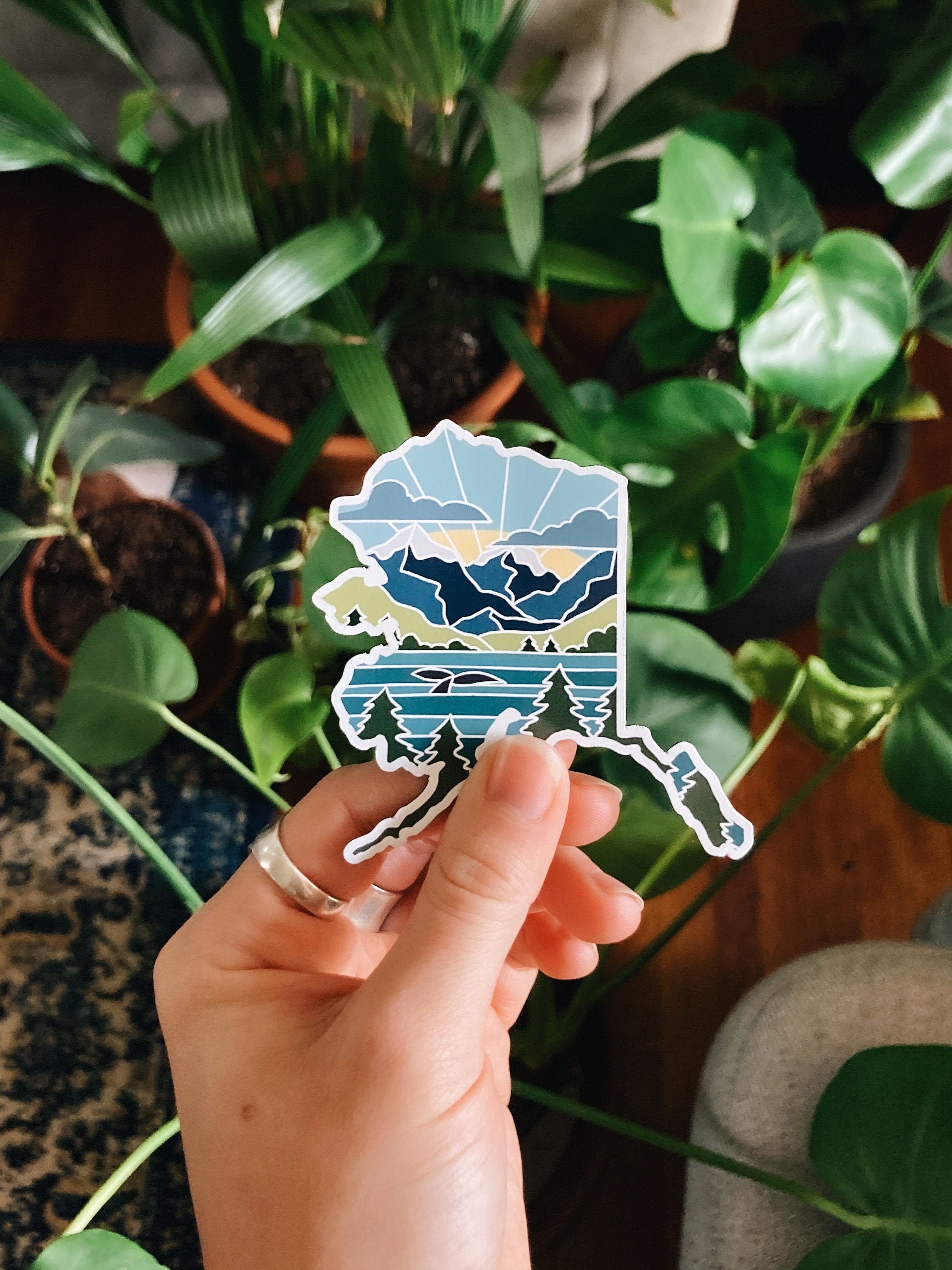 Alaska Car Magnet | Weatherproof State Magnet | Outdoorsy Magnet | Locker Magnet | Fridge Magnet | Lightweight Magnet | 3&quot;