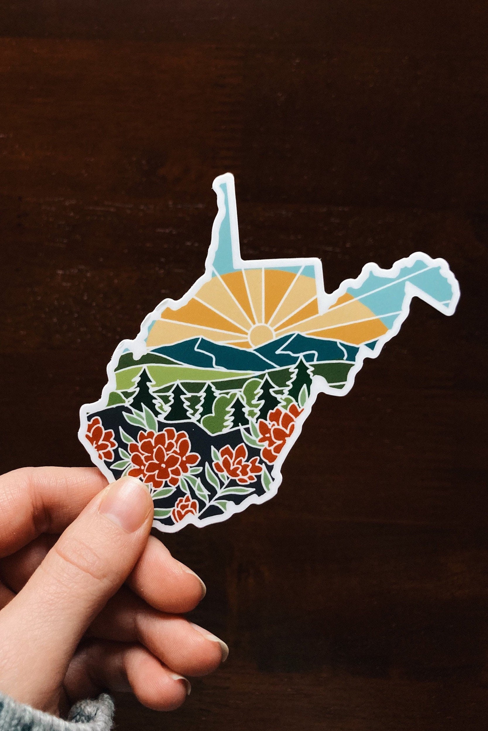 West Virginia Durable Sticker | High Quality Bumper Sticker | United States Vinyl Decal | Weatherproof Sticker | Water Bottle Sticker | 4&quot;