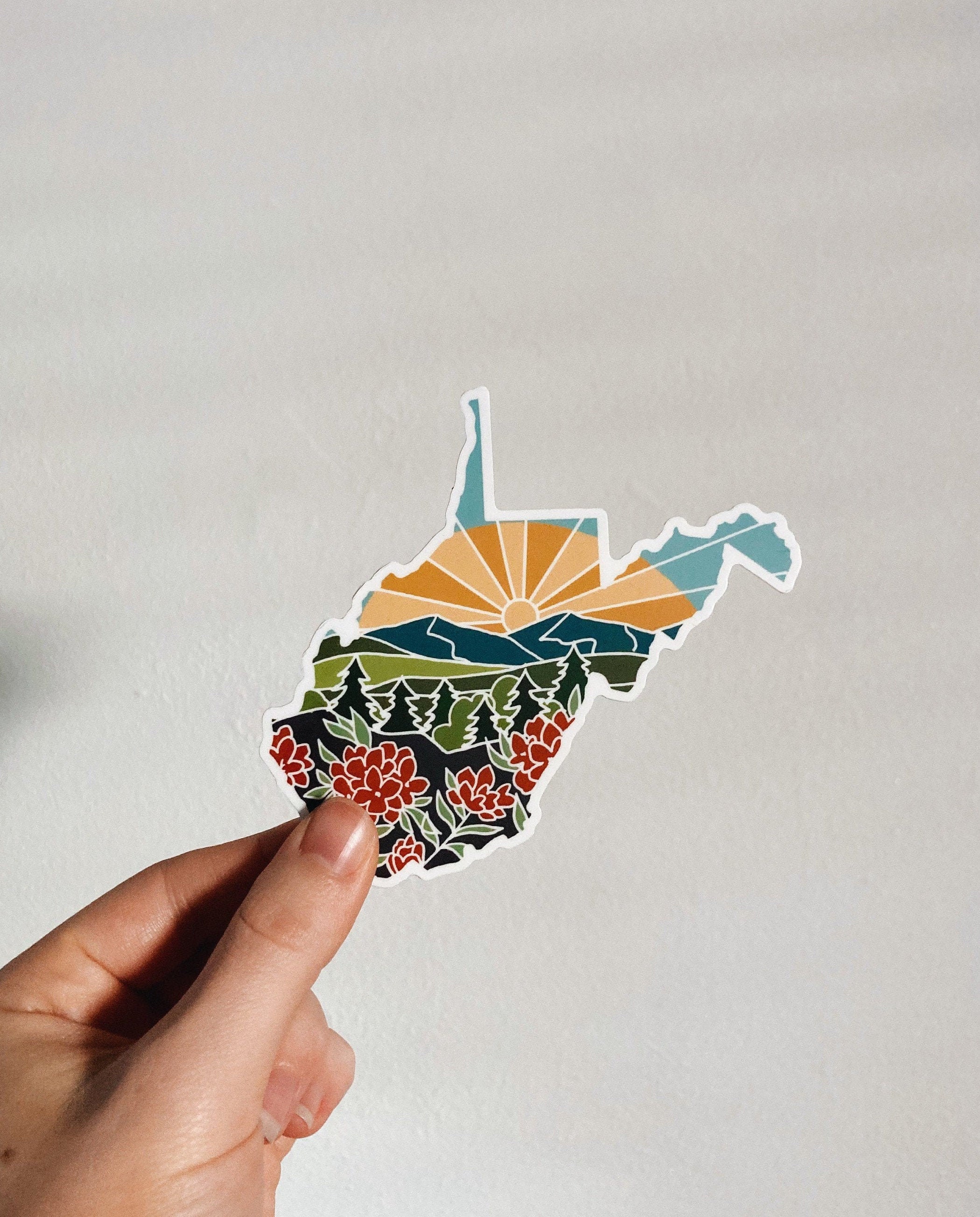 West Virginia Durable Sticker | High Quality Bumper Sticker | United States Vinyl Decal | Weatherproof Sticker | Water Bottle Sticker | 4&quot;