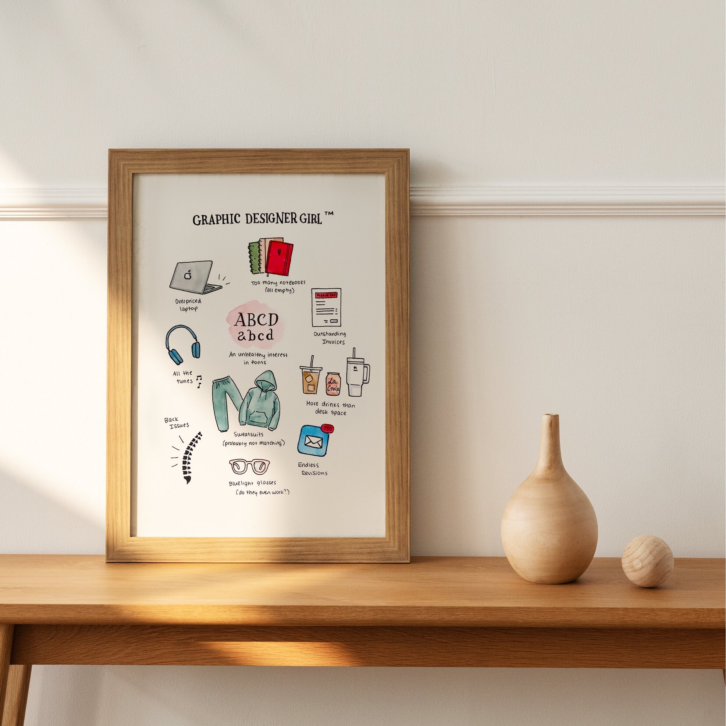 Graphic Designer Physical Wall Art Print | Watercolor Poster for Graphic Designers | Gift for Graphic Designer | Unique Graduation Gift