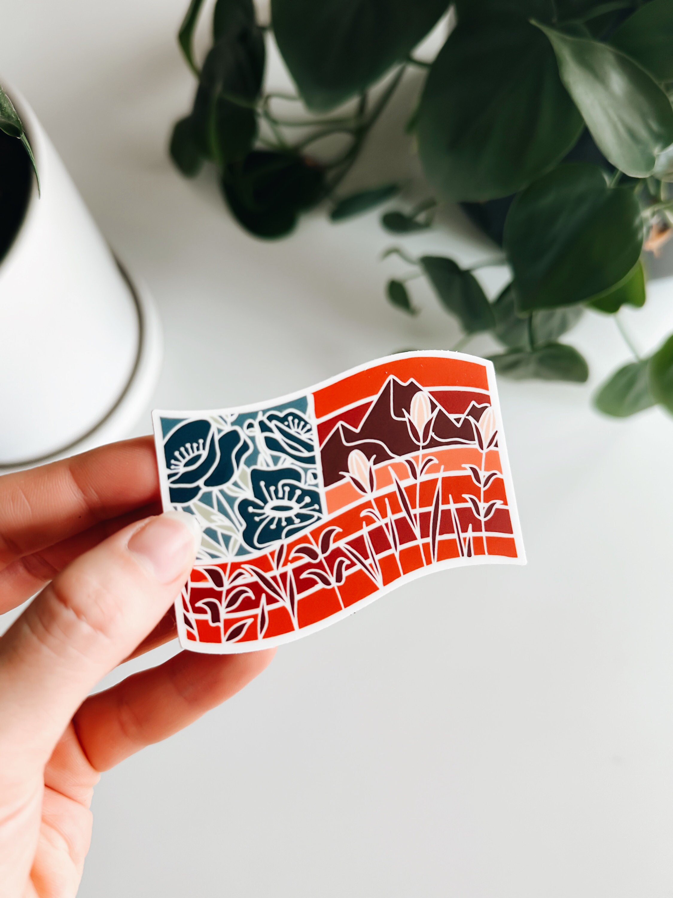 American Flag Durable Sticker | High Quality Bumper Sticker | Laptop sticker | Water Bottle Sticker | US Outdoor Sticker | 3&quot;