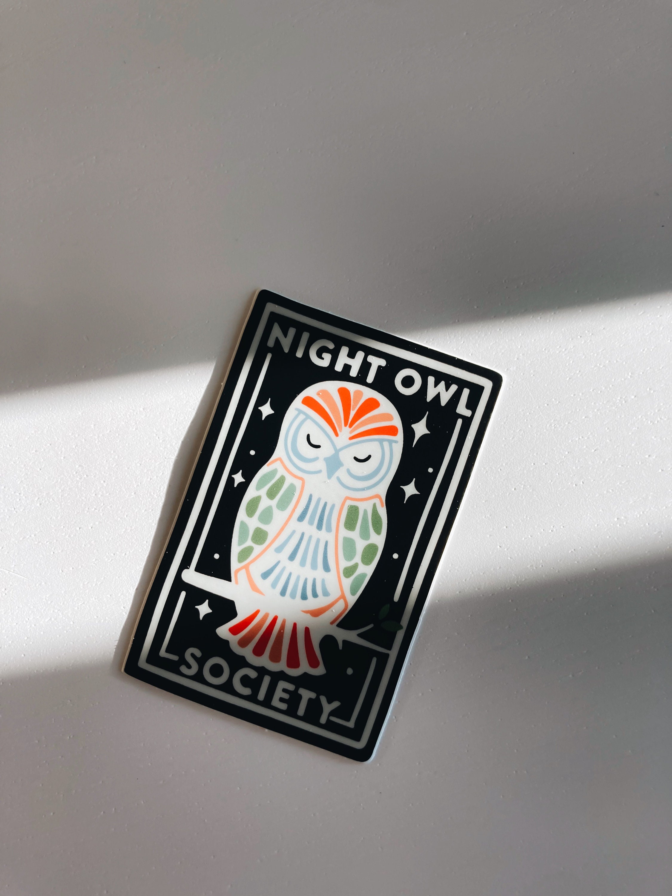 Night Owl Durable Sticker | High Quality Bumper Sticker | Laptop sticker | Water Bottle Sticker | 3&quot;