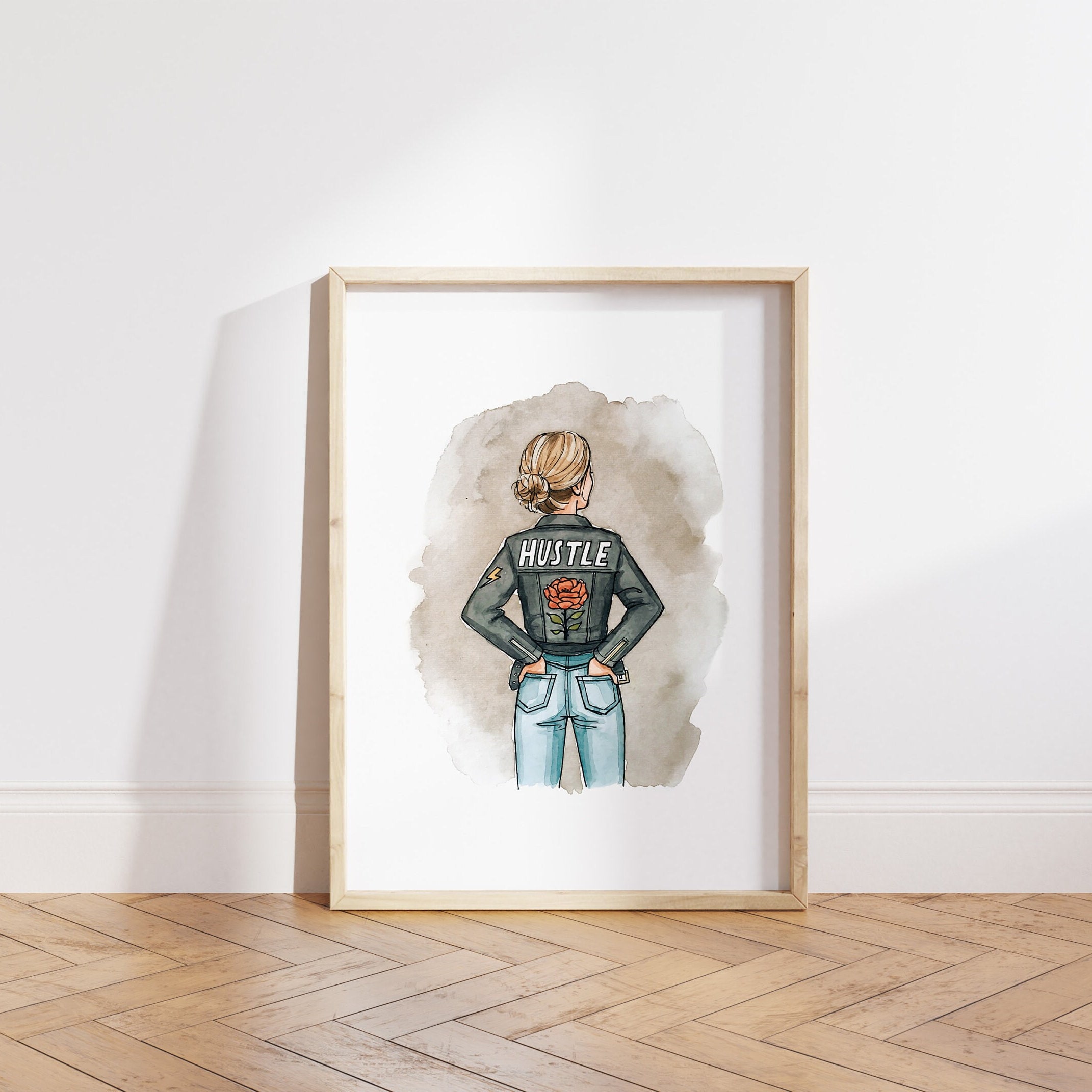 Hustle Watercolor Print | Physical Art Print | Fashion Wall Art | Abstract Wall Decor | Colorful Art Print | Gift for Fashion Lovers