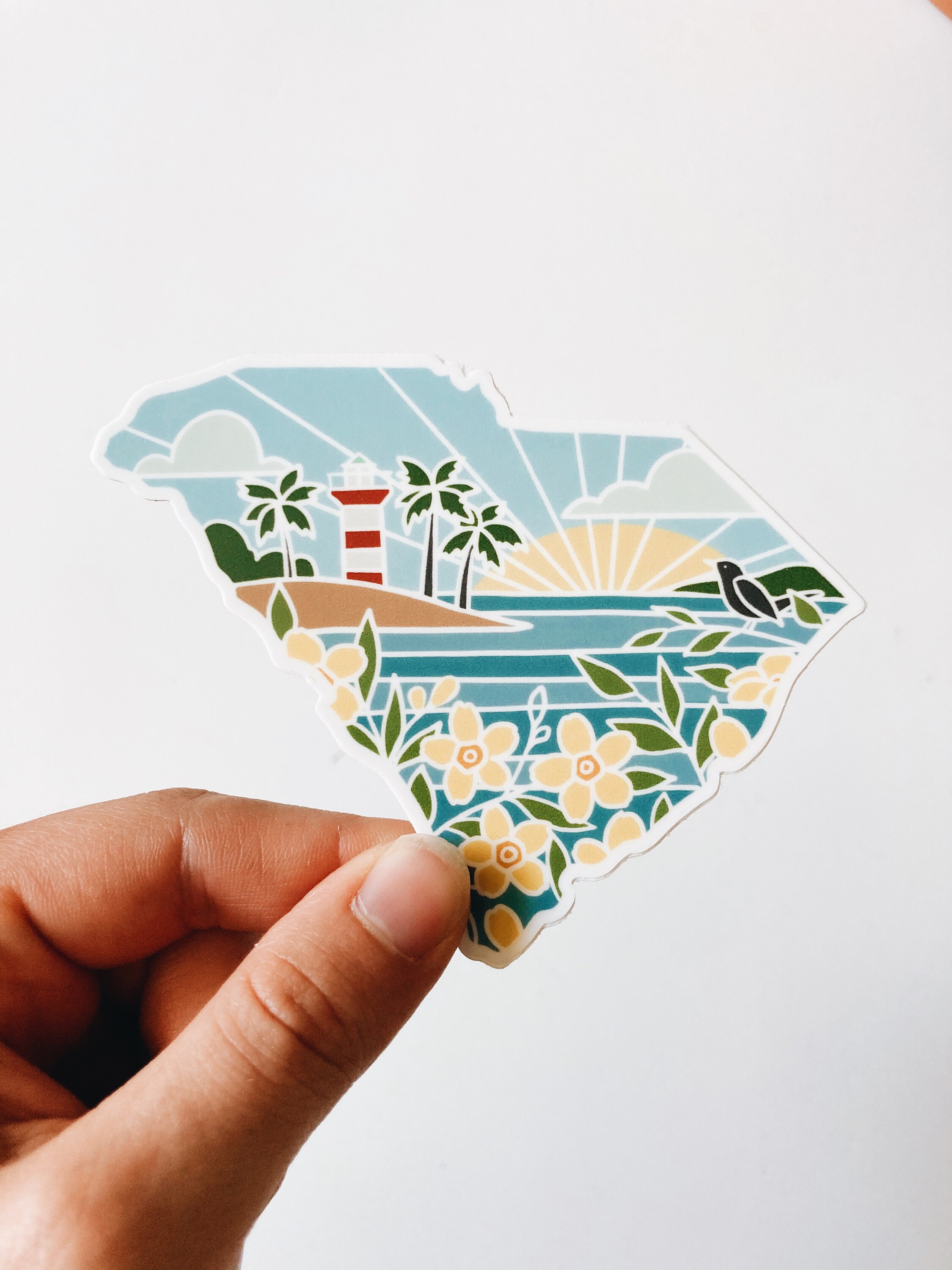 South Carolina Durable Sticker | High Quality Bumper Sticker | United States Vinyl Decal | Weatherproof Sticker | Water Bottle Sticker | 4&quot;