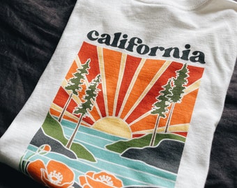 California Poppy T-shirt | Outdoorsy Graphic Tee | Unisex California Tee | Unisex Basic Softstyle | California Gift | California Apparel