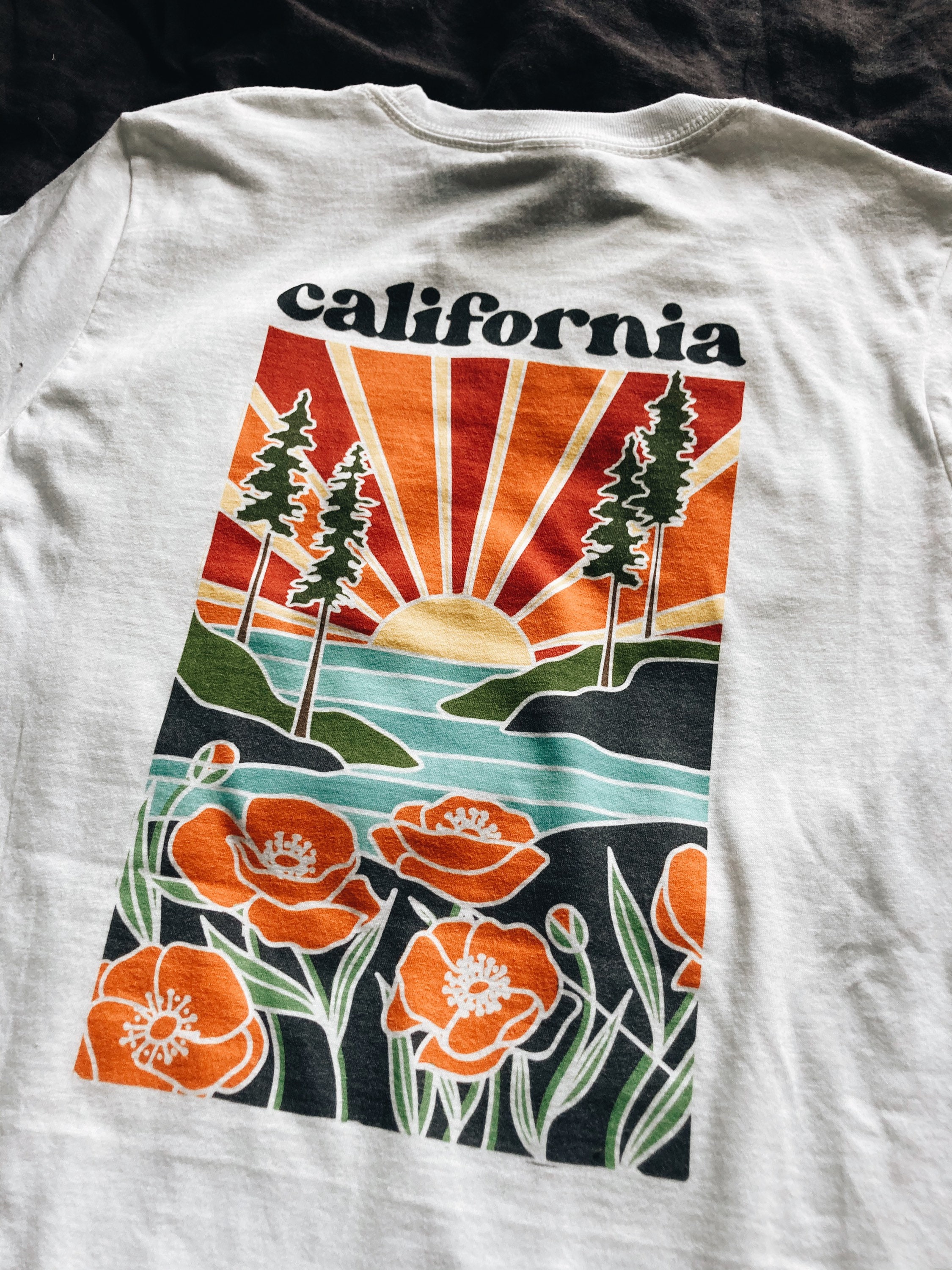 California Poppy T-shirt Front & Back | Graphic Tee | Unisex California Tee | Unisex Basic Softstyle | California Gift | California Apparel