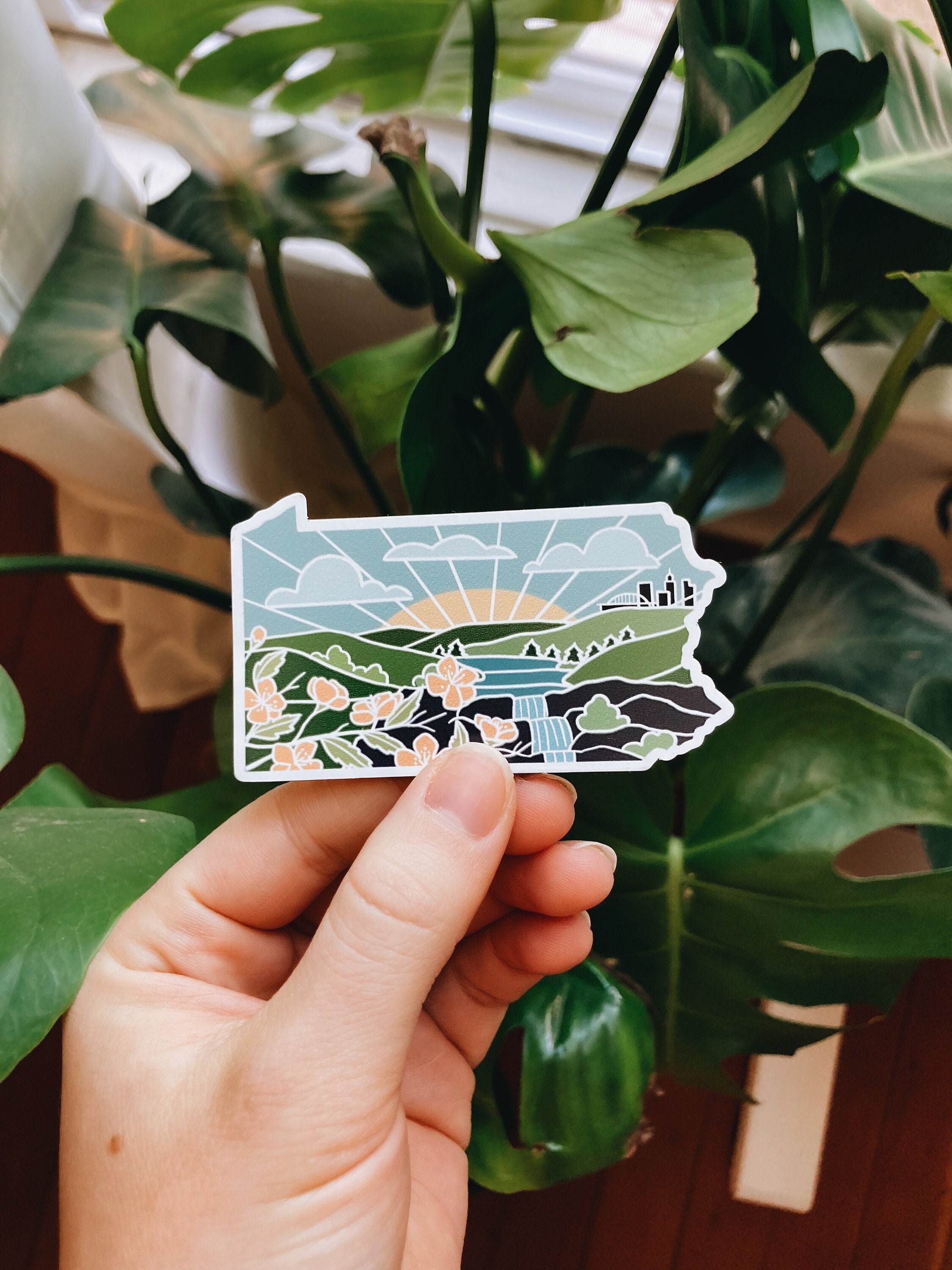 Pennsylvania Weatherproof Magnet | State Car Magnet | Outdoorsy Magnet | Locker Magnet | Fridge Magnet | Weatherproof Magnet | 3&quot;