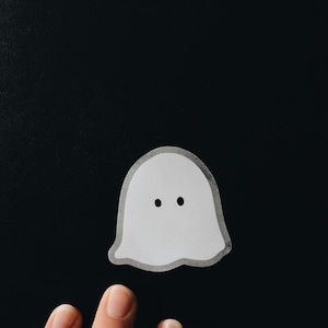 Cute Ghost Transparent Sticker Waterproof Sticker Vinyl Decal Waterbottle Sticker Laptop decal Halloween Spooky Season Haunted image 3