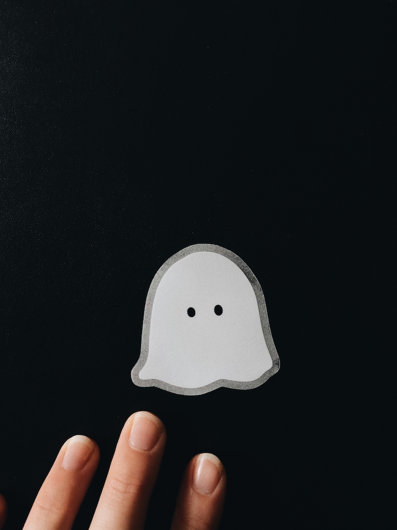 Cute Ghost Transparent Sticker Waterproof Sticker Vinyl Decal Waterbottle Sticker Laptop decal Halloween Spooky Season Haunted image 3