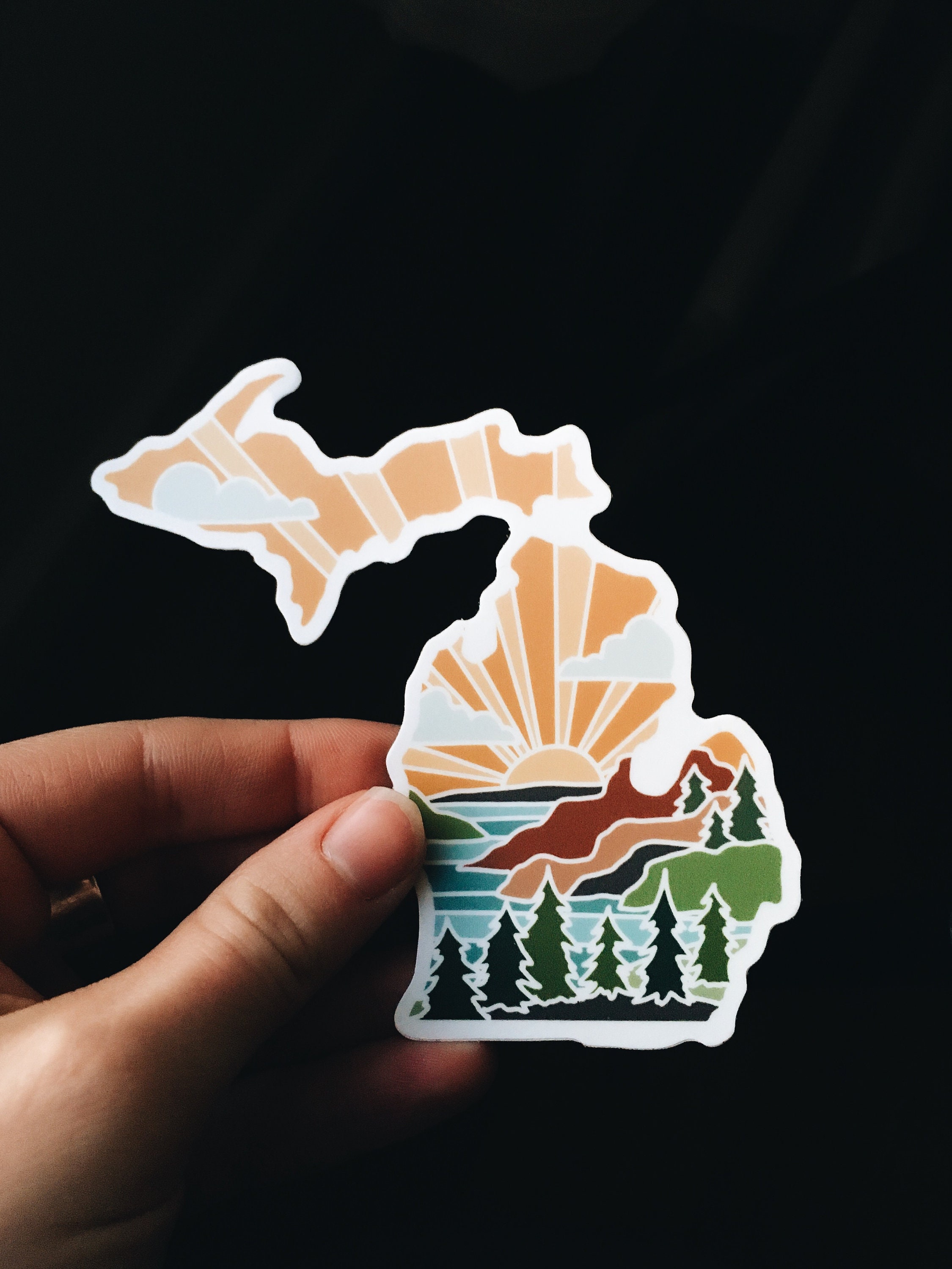 Michigan Durable Sticker | High Quality Bumper Sticker | United States Vinyl Decal | Weatherproof Sticker | Water Bottle Sticker | 4&quot;
