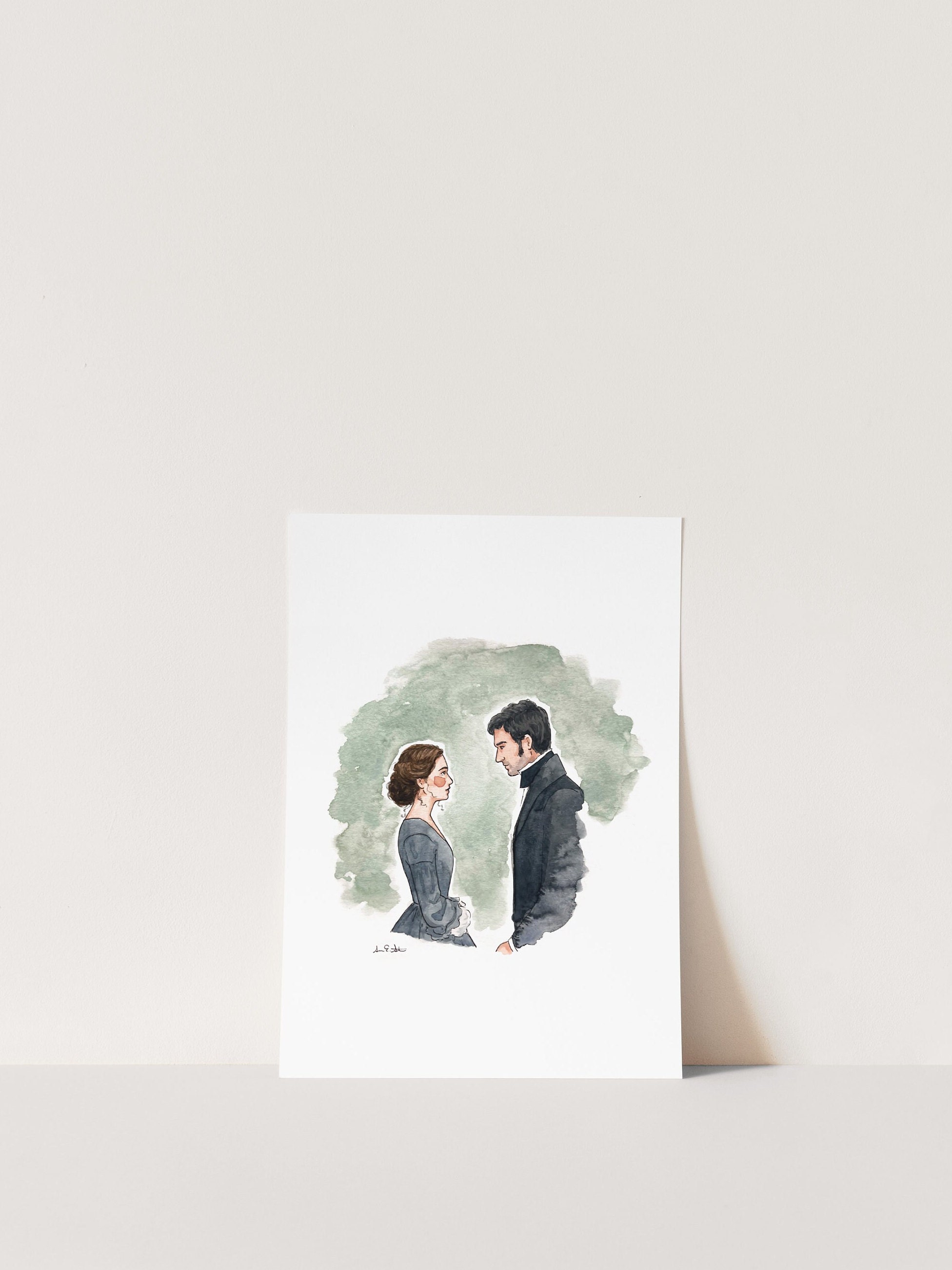 North & South Movie Print | Watercolor Illustration | Wall Art | 8x10&quot; 5x7&quot; Archival Art Print | Book Lover Gift | Elizabeth Gaskell