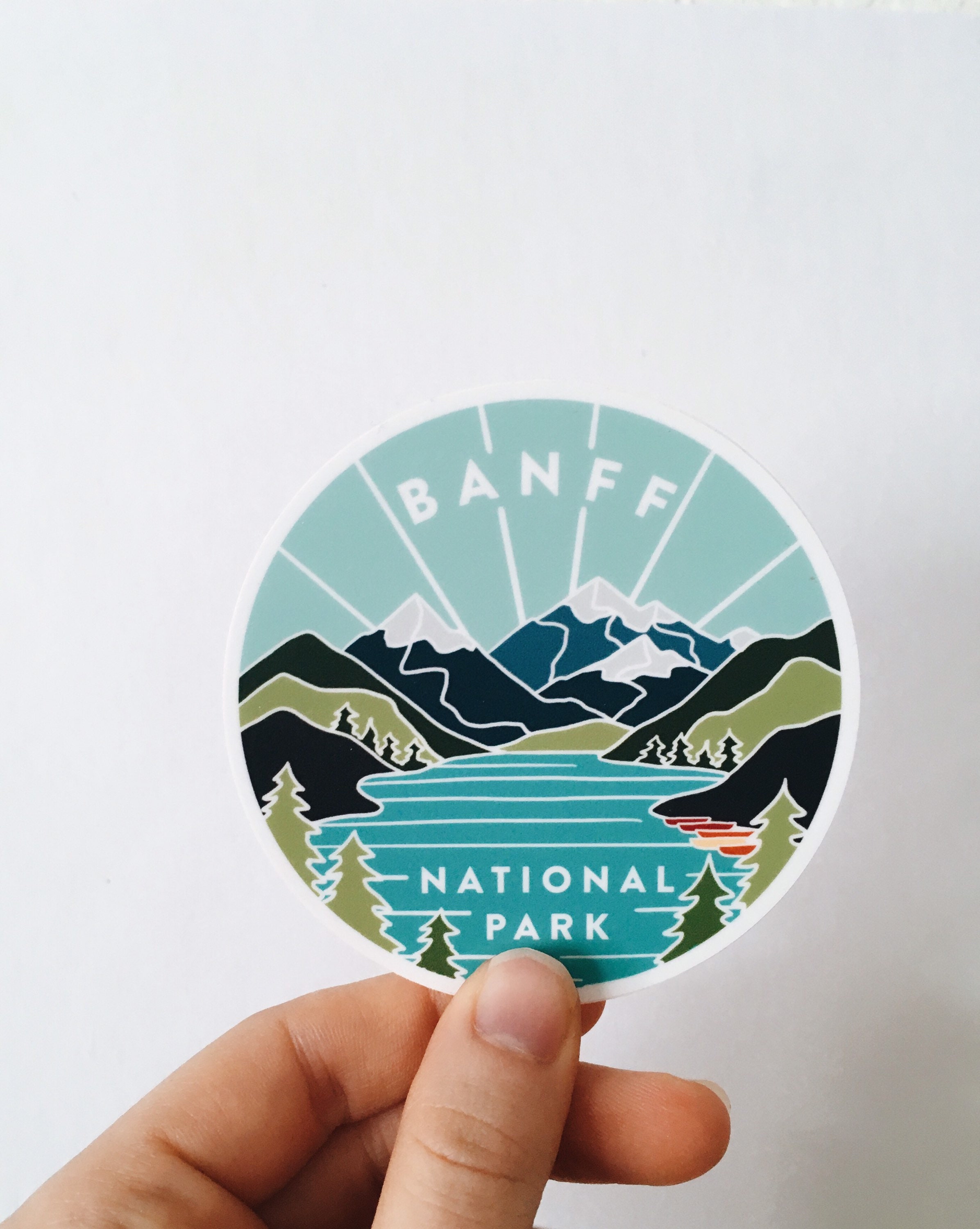 Banff Durable Sticker | High Quality Bumper Sticker | Canada Vinyl Decal | Banff National Park Illustration | Weatherproof Sticker | 3&quot;