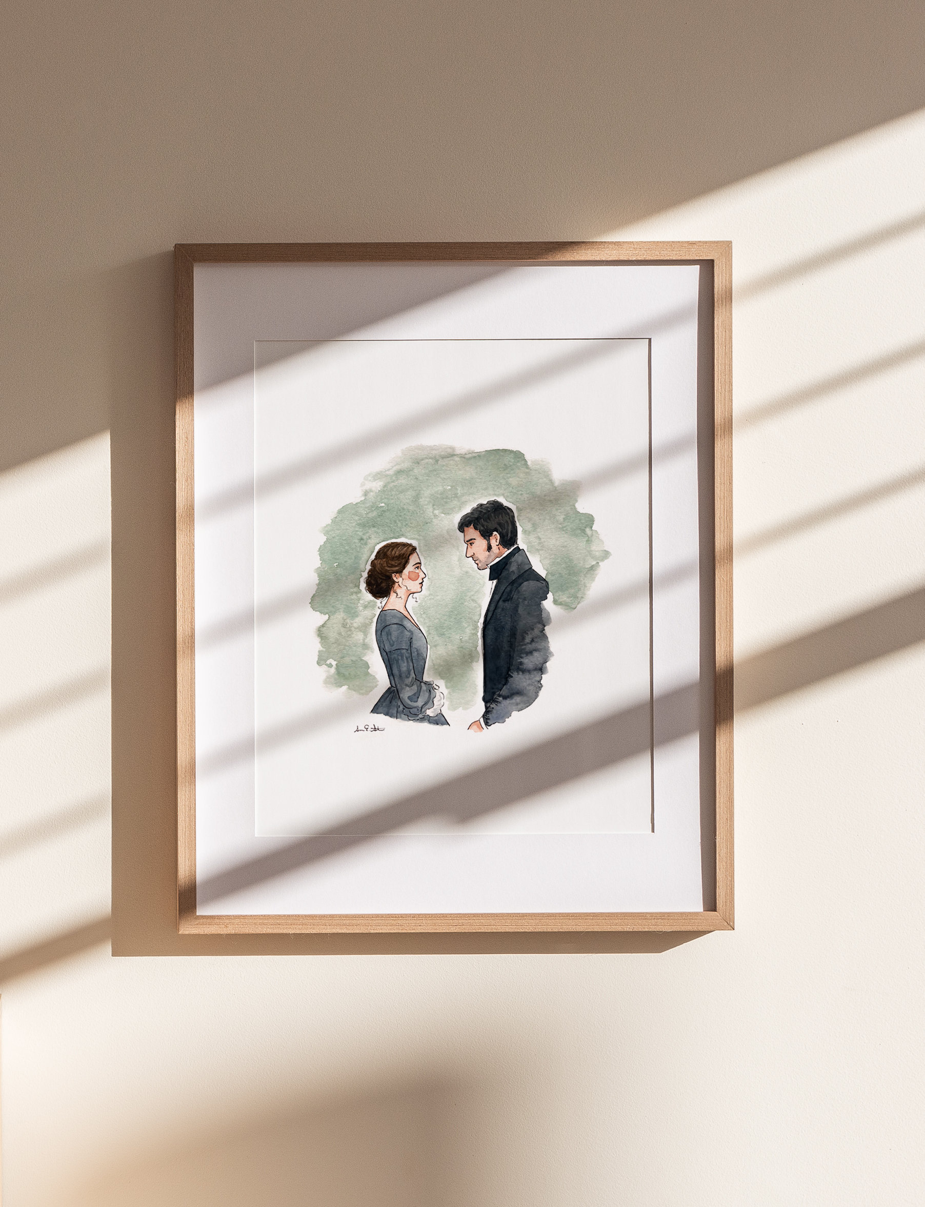 North & South Movie Print | Watercolor Illustration | Wall Art | 8x10&quot; 5x7&quot; Archival Art Print | Book Lover Gift | Elizabeth Gaskell
