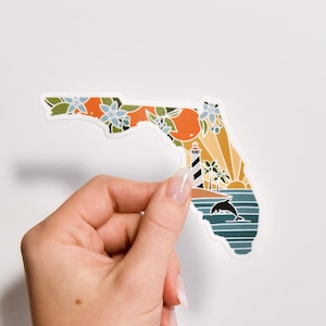 Adesivo durevole Florida / Adesivo paraurti di alta qualità / Adesivo in vinile Stati Uniti / Adesivo resistente alle intemperie / Adesivo per bottiglia d'acqua / 4"