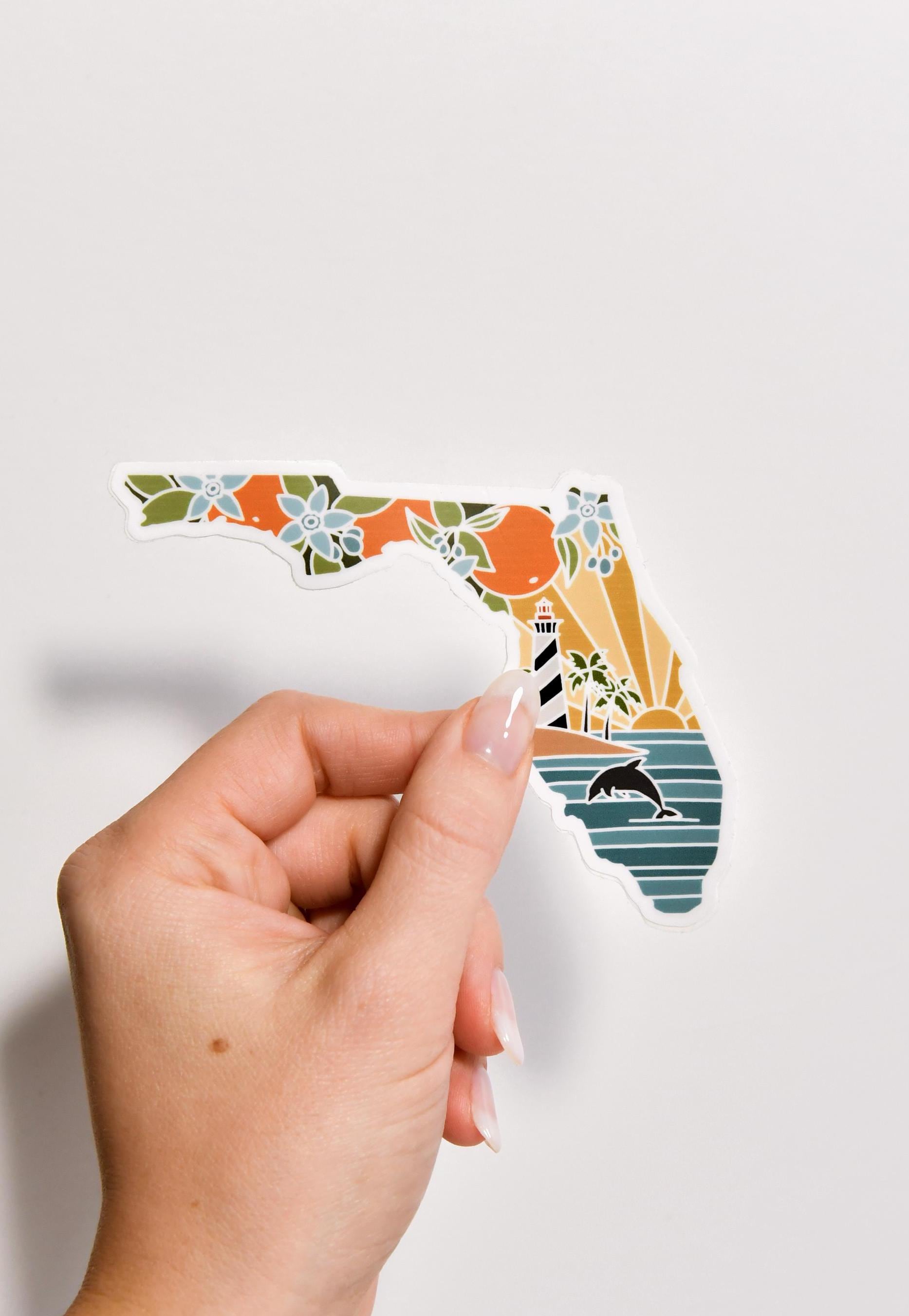 Florida Durable Sticker | High Quality Bumper Sticker | United States Vinyl Decal | Weatherproof Sticker | Water Bottle Sticker | 4&quot;