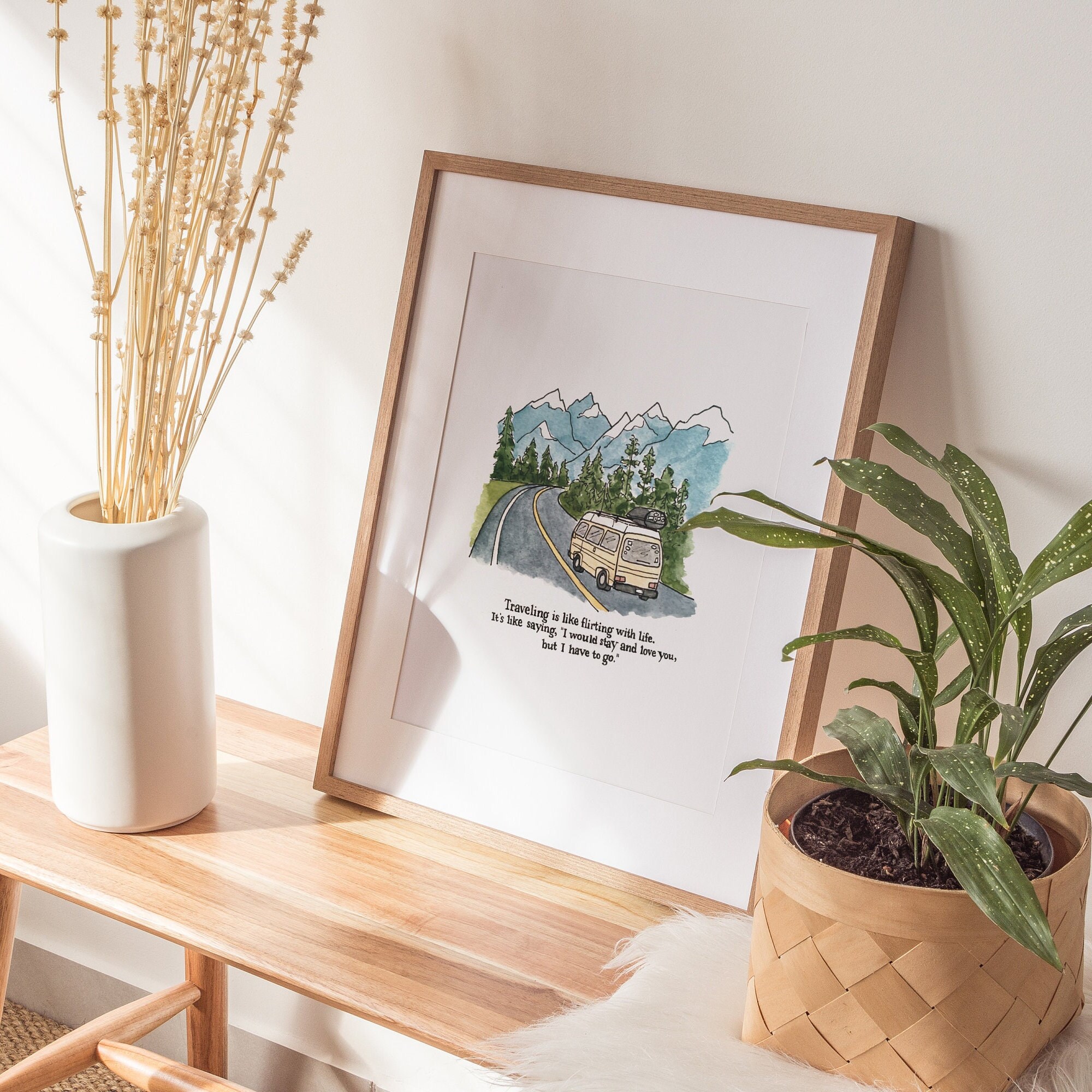 Travel Van Print | Watercolor Illustration Art Print | Travel Gift | Wanderlust | Van Travel Painting