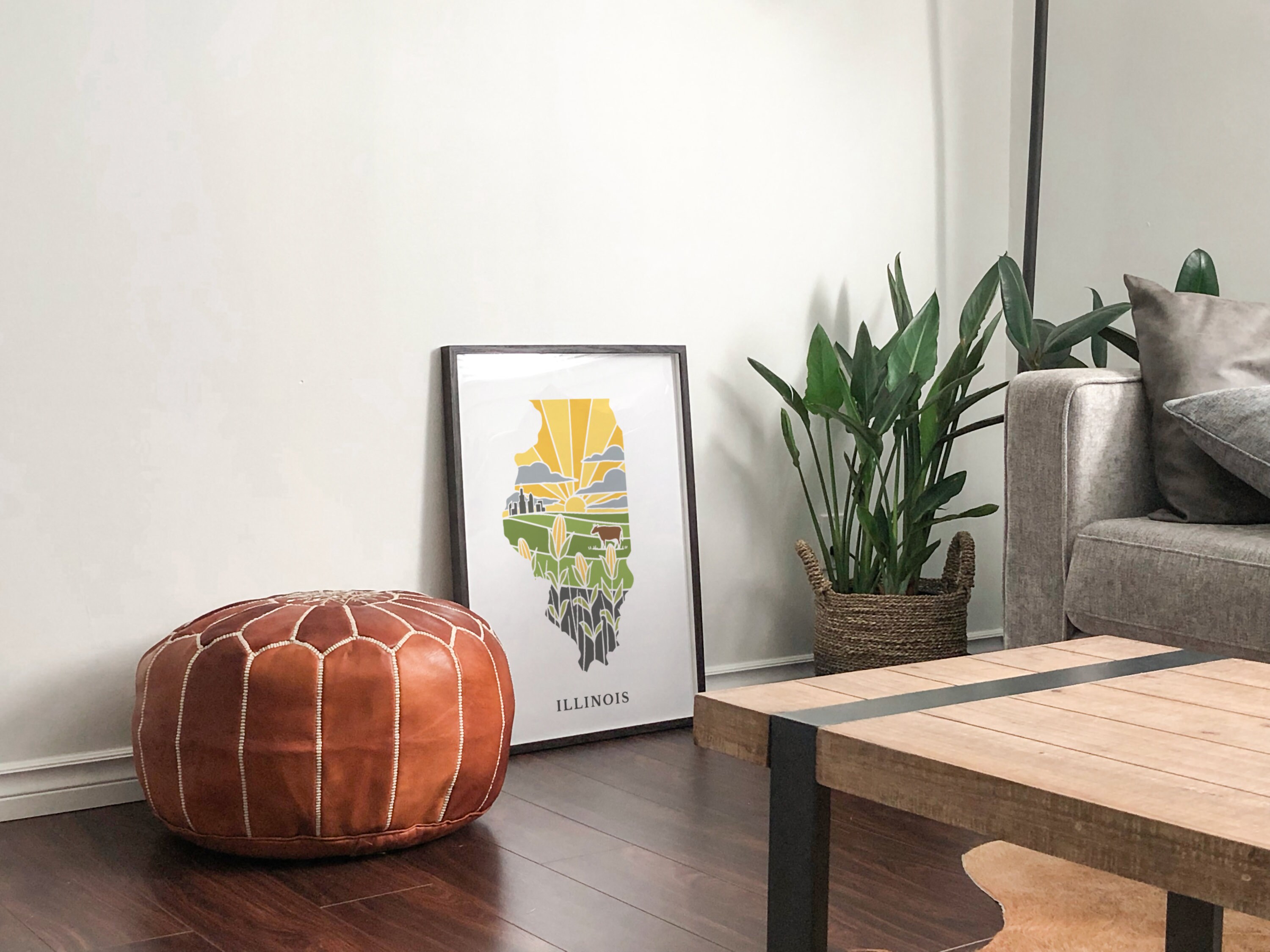 Illinois Physical Art Print | State Wall Art | 5x7, 8x10, 11x14, 16x20&quot; Archival Art Print | Illinois Illustrated Poster