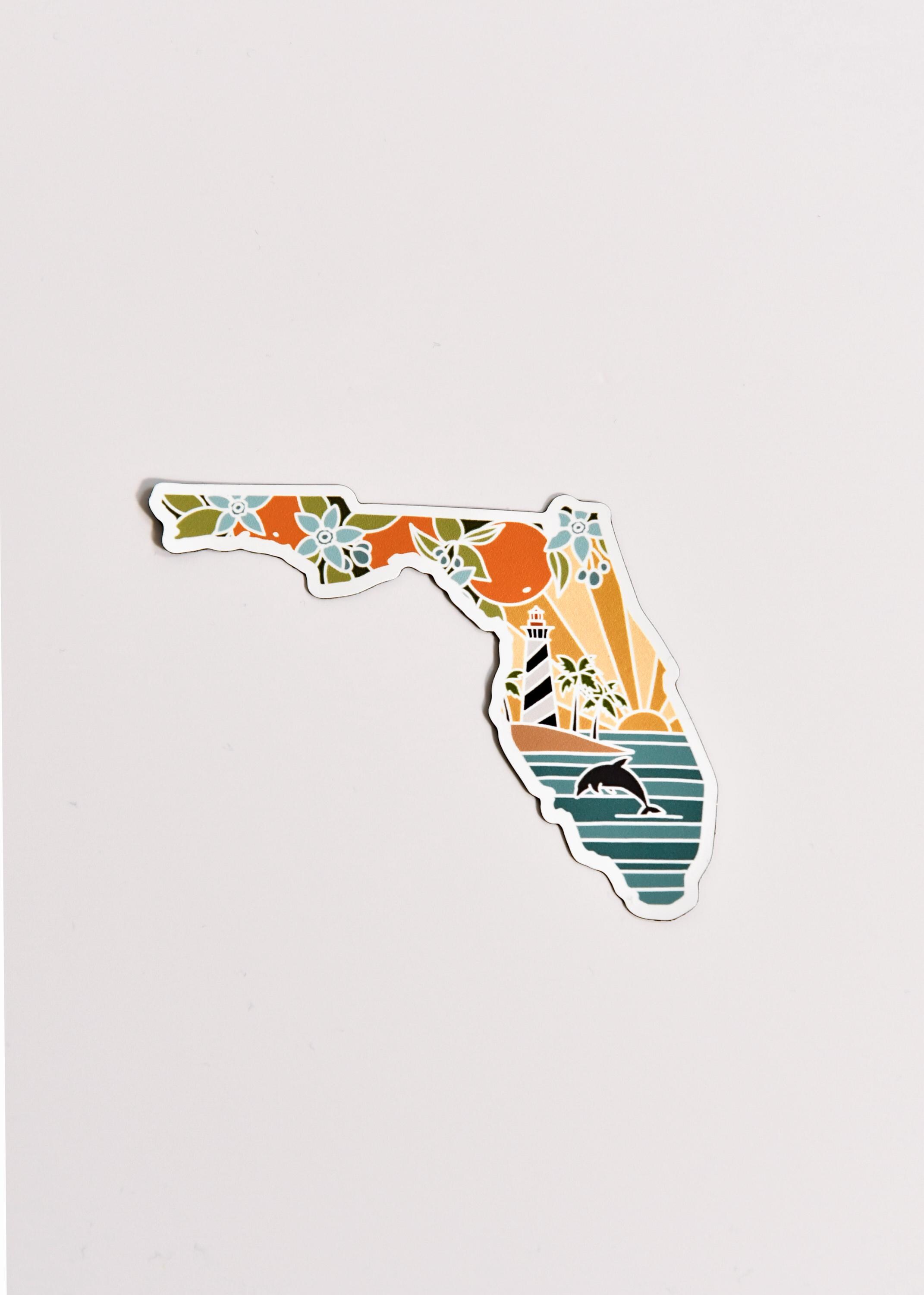 Florida Car Magnet | Weatherproof State Magnet | Outdoorsy Magnet | Locker Magnet | Fridge Magnet | Weatherproof Magnet | 3.5&quot;