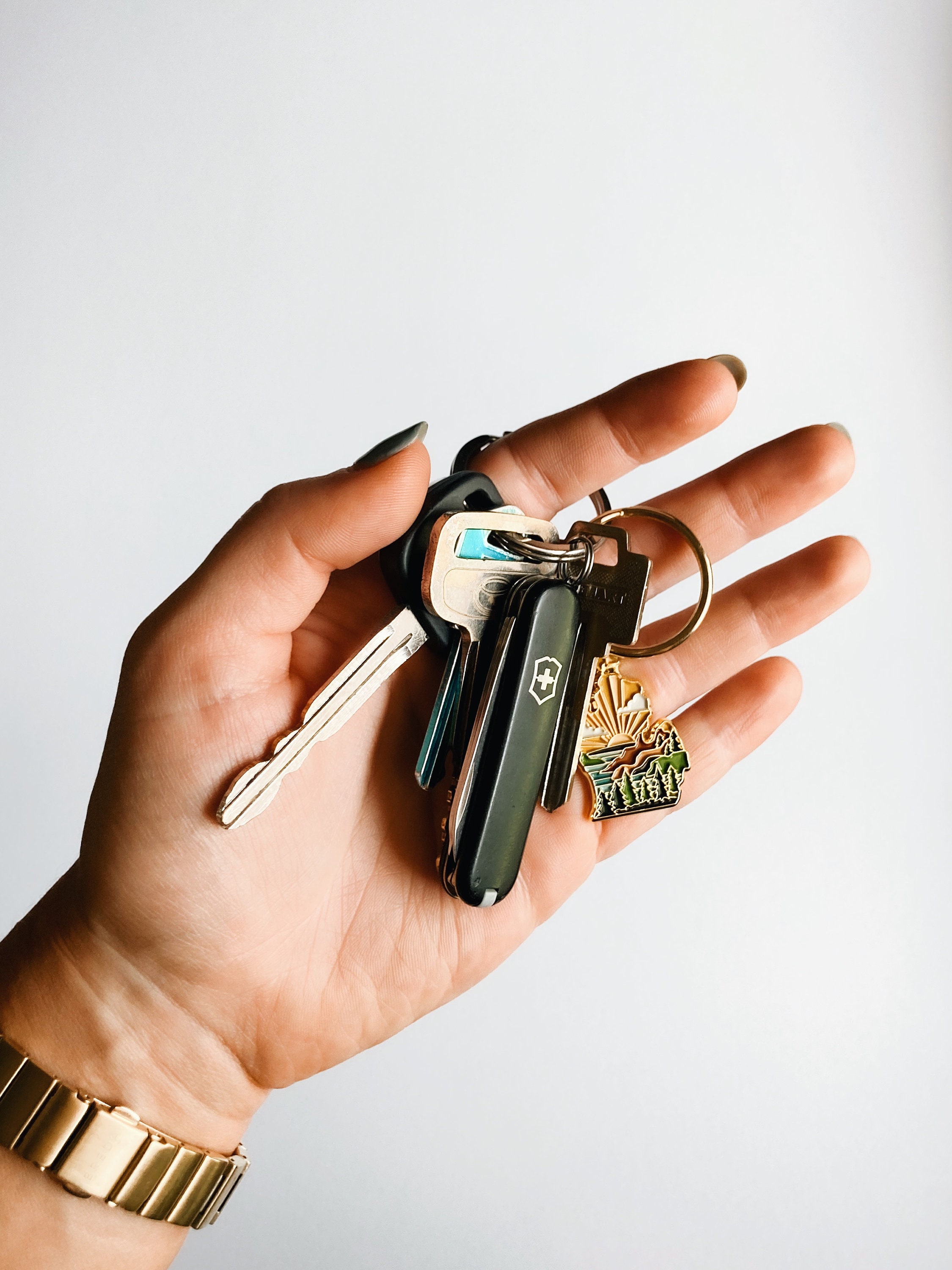 Michigan Soft Enamel Keychain 1.5&quot; | Michigan Outline Key Ring | Illustrated State Keychain