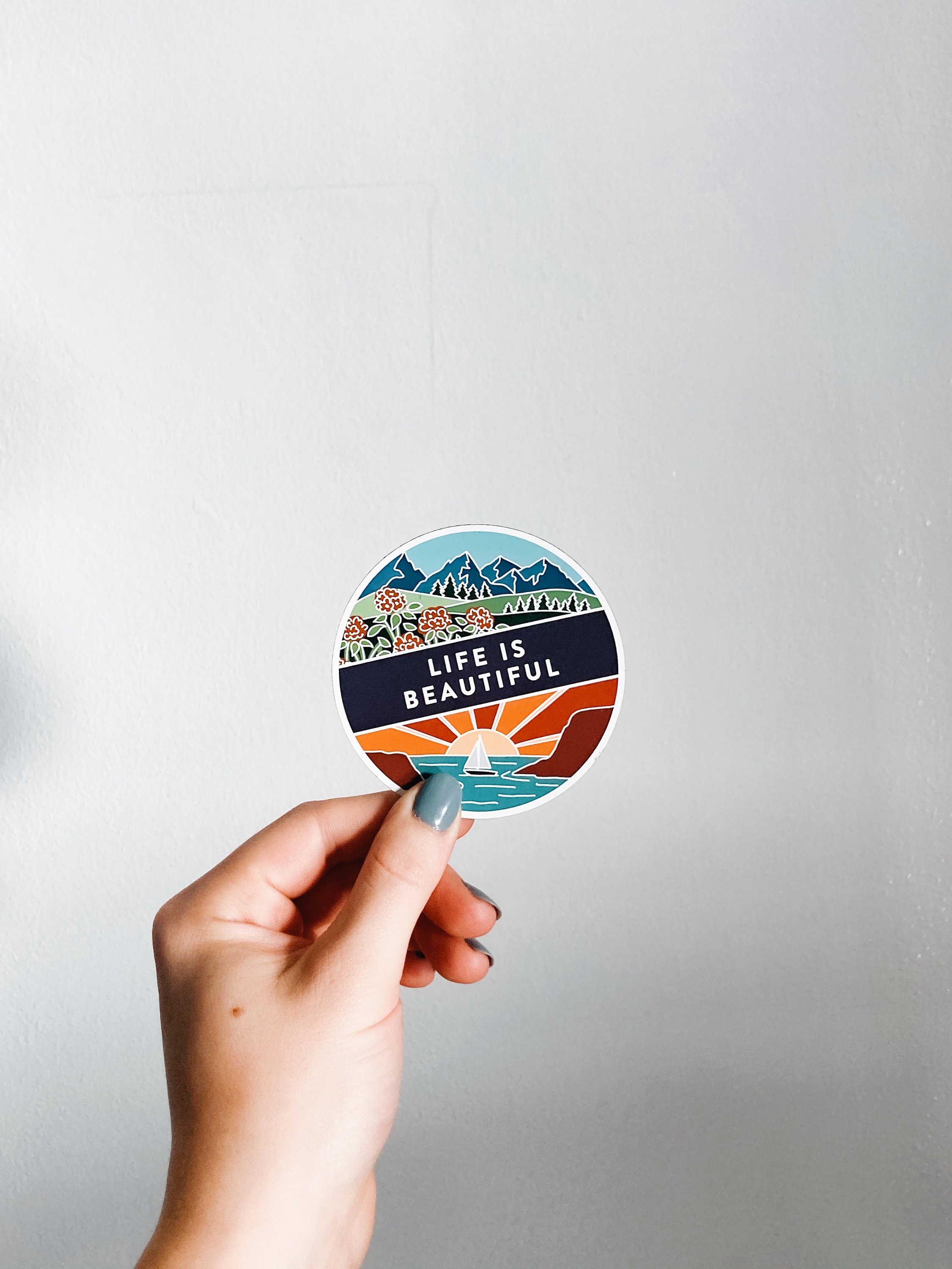 Life Is Beautiful Car Magnet | Outdoorsy Car Magnet | Locker Magnet | Fridge Magnet | Lightweight Magnet | Travel Magnet | 3&quot;