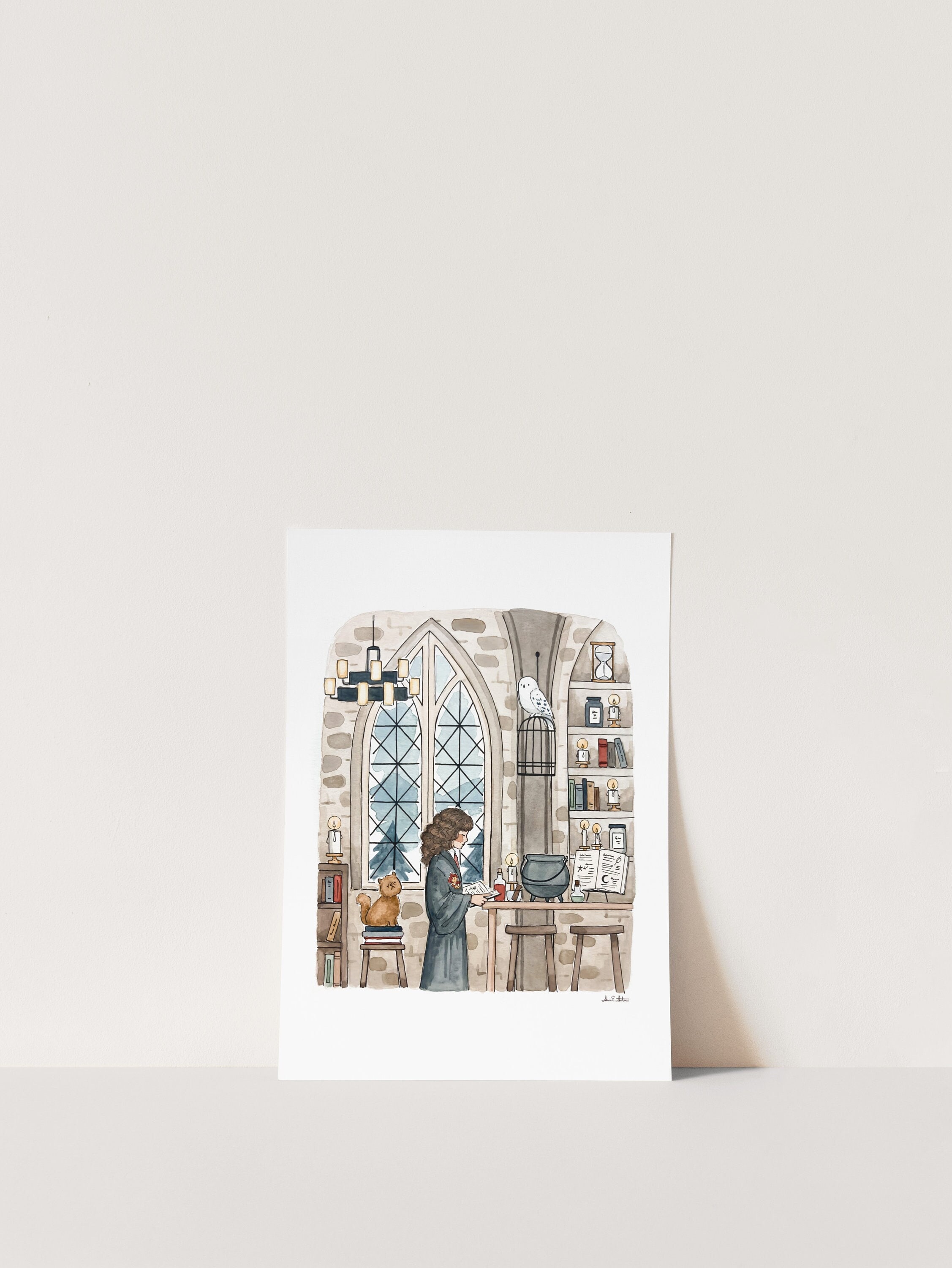 Wizard Print | Watercolor Illustration | Wall Art | 8x10&quot; 5x7&quot; Archival Art Print | Book Lover Gift