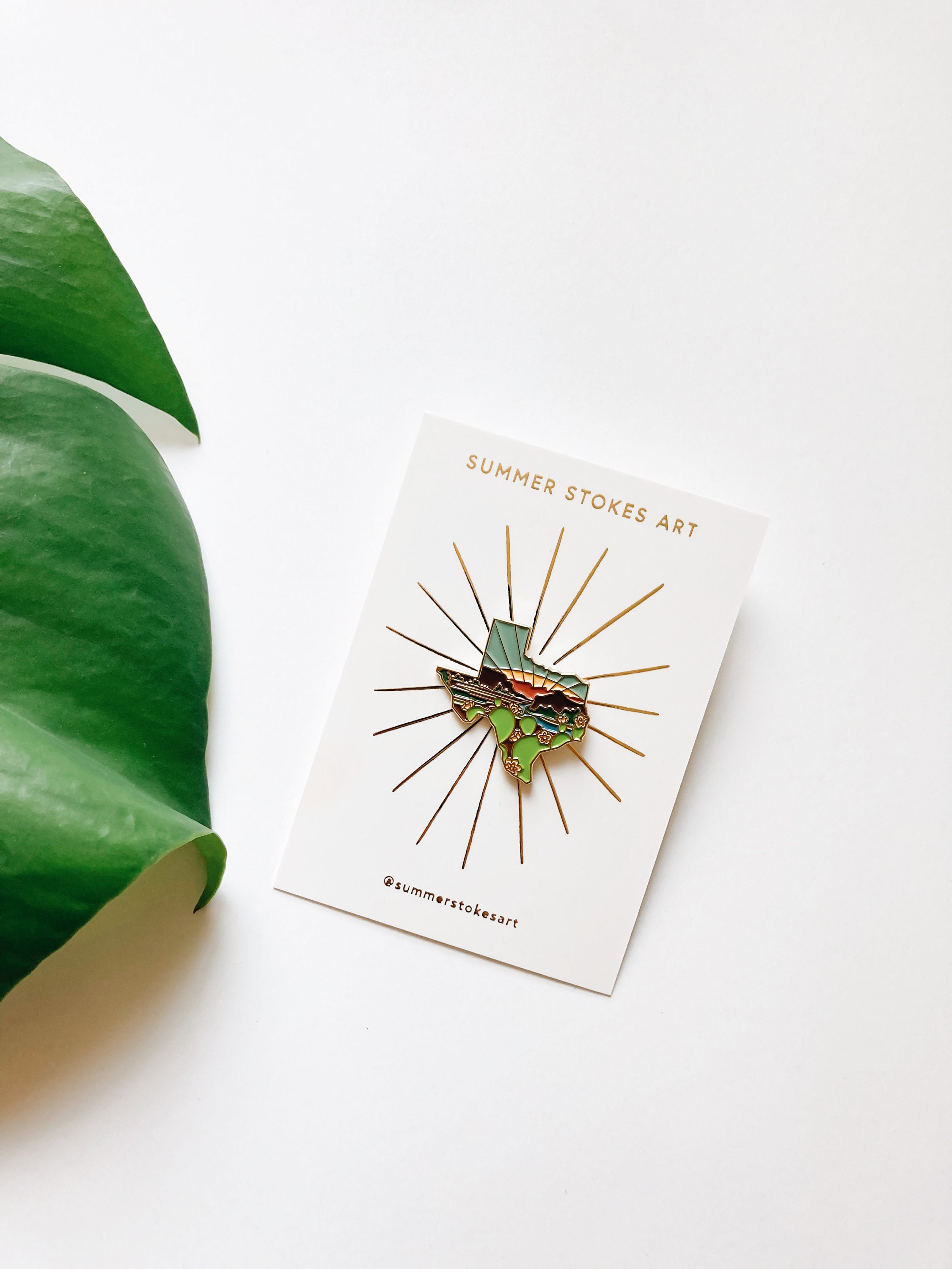 Texas Enamel Pin | Gold Soft Enamel Pin | Illustrated United State Pin | Butterfly Clasp | 1.25&quot;